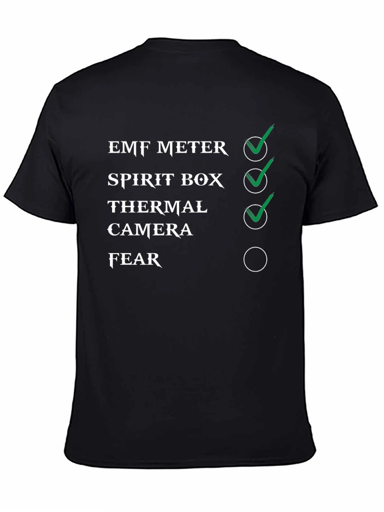 Ghost Hunting Checklist T-Shirt