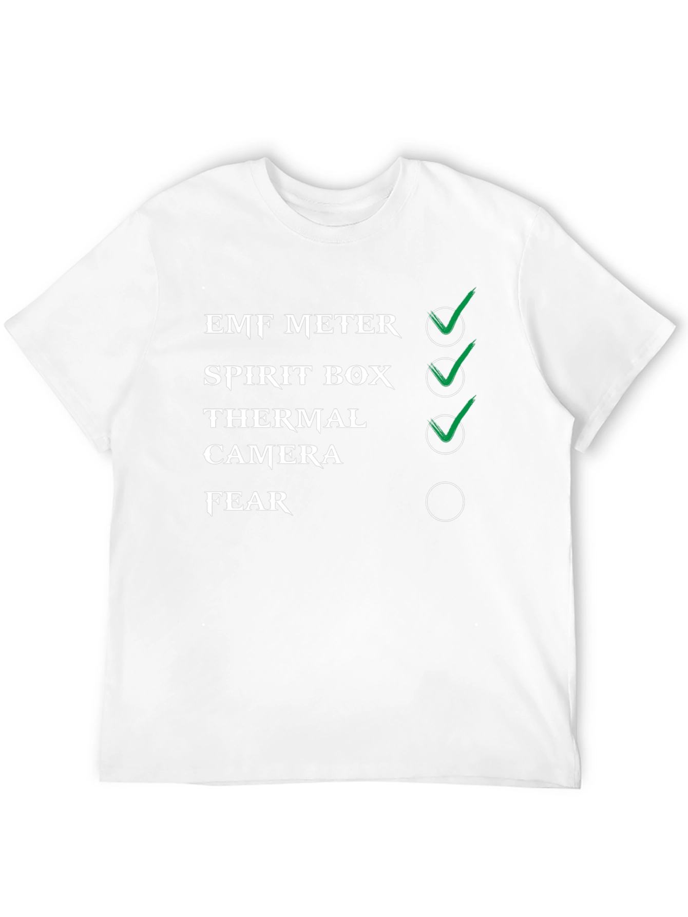 Ghost Hunting Checklist T-Shirt