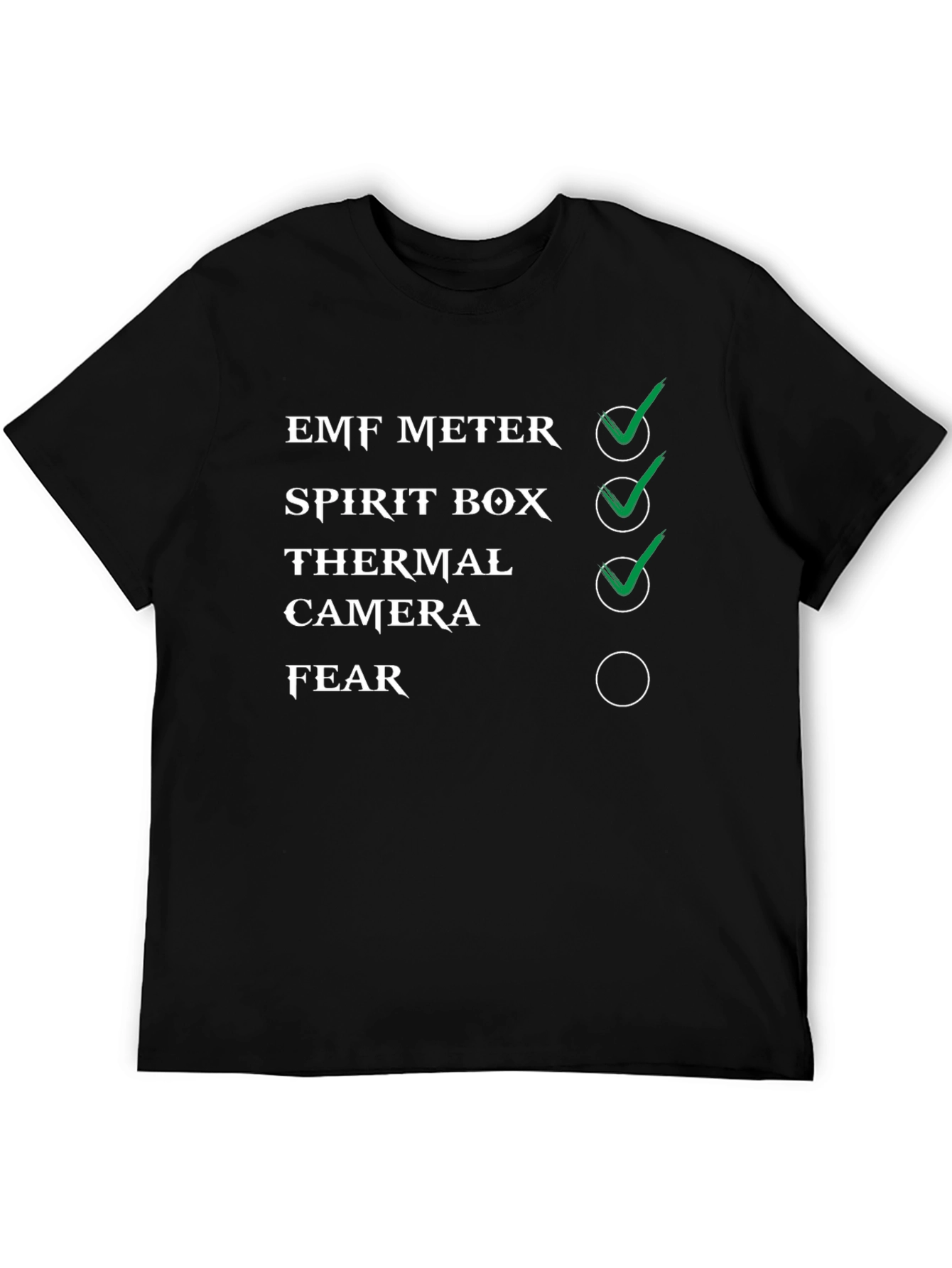 Ghost Hunting Checklist T-Shirt
