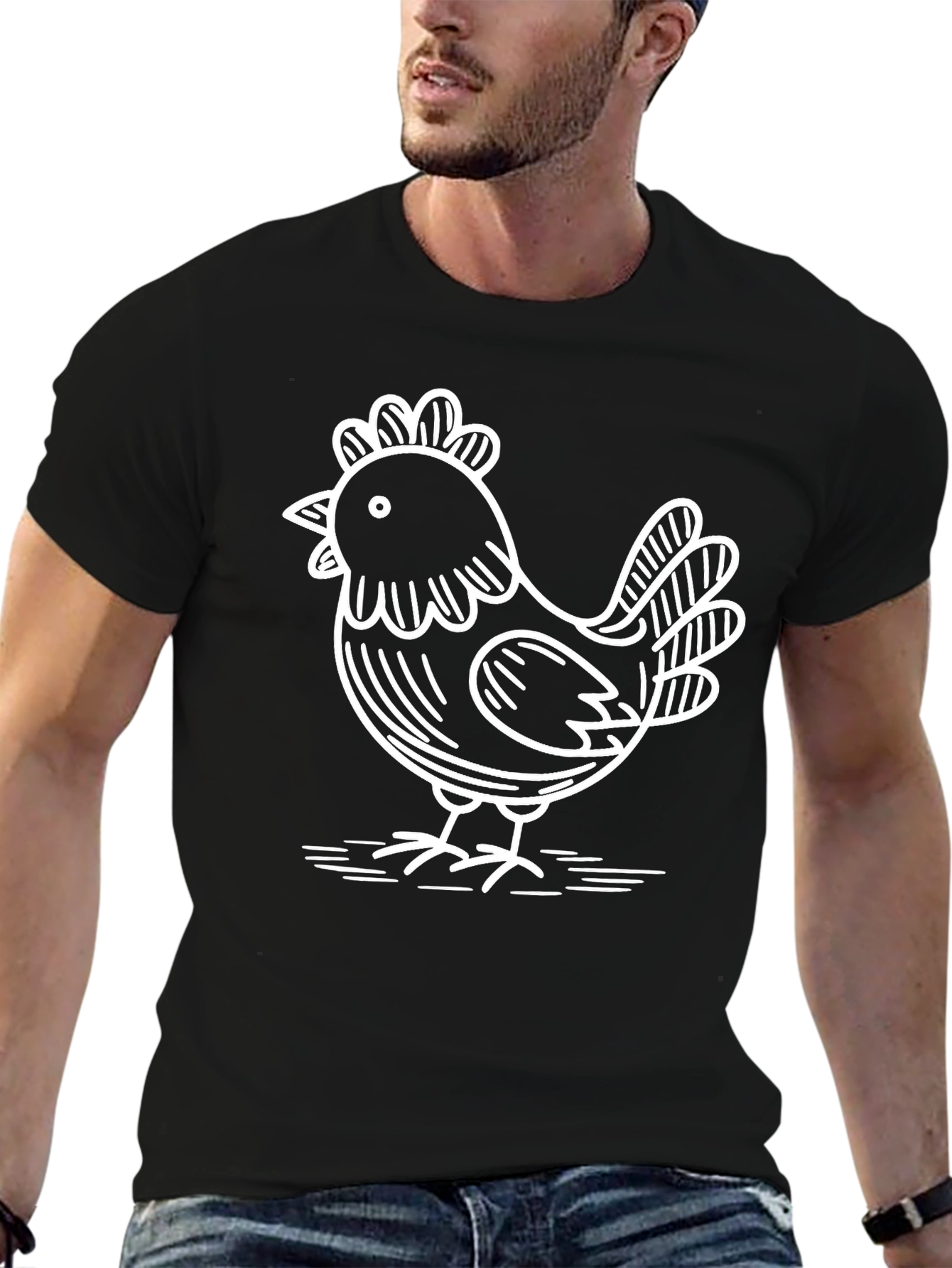 Funny Chicken Graphic T-Shirt - Quirky Farm Animal Tee
