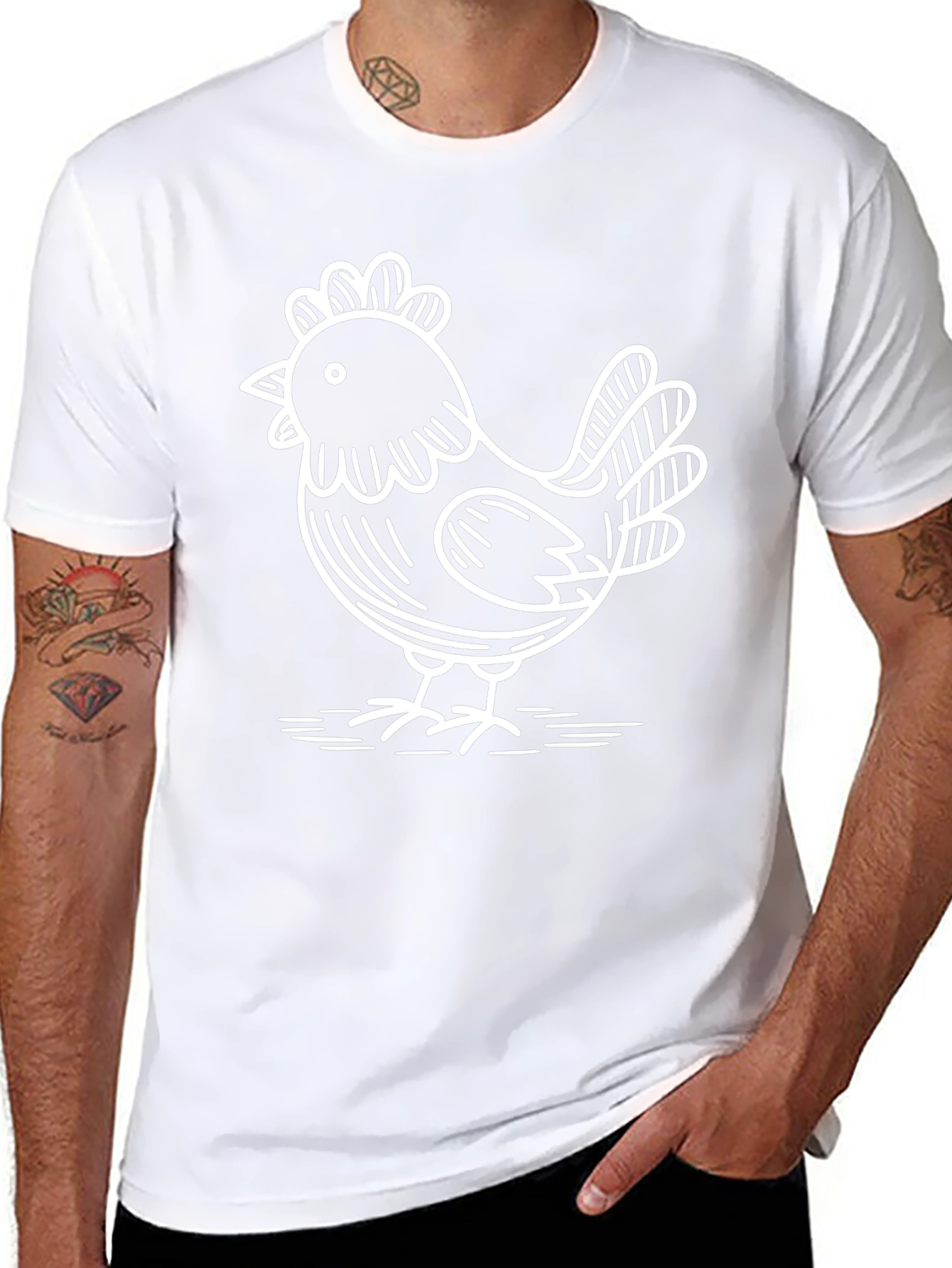 Funny Chicken Graphic T-Shirt - Quirky Farm Animal Tee