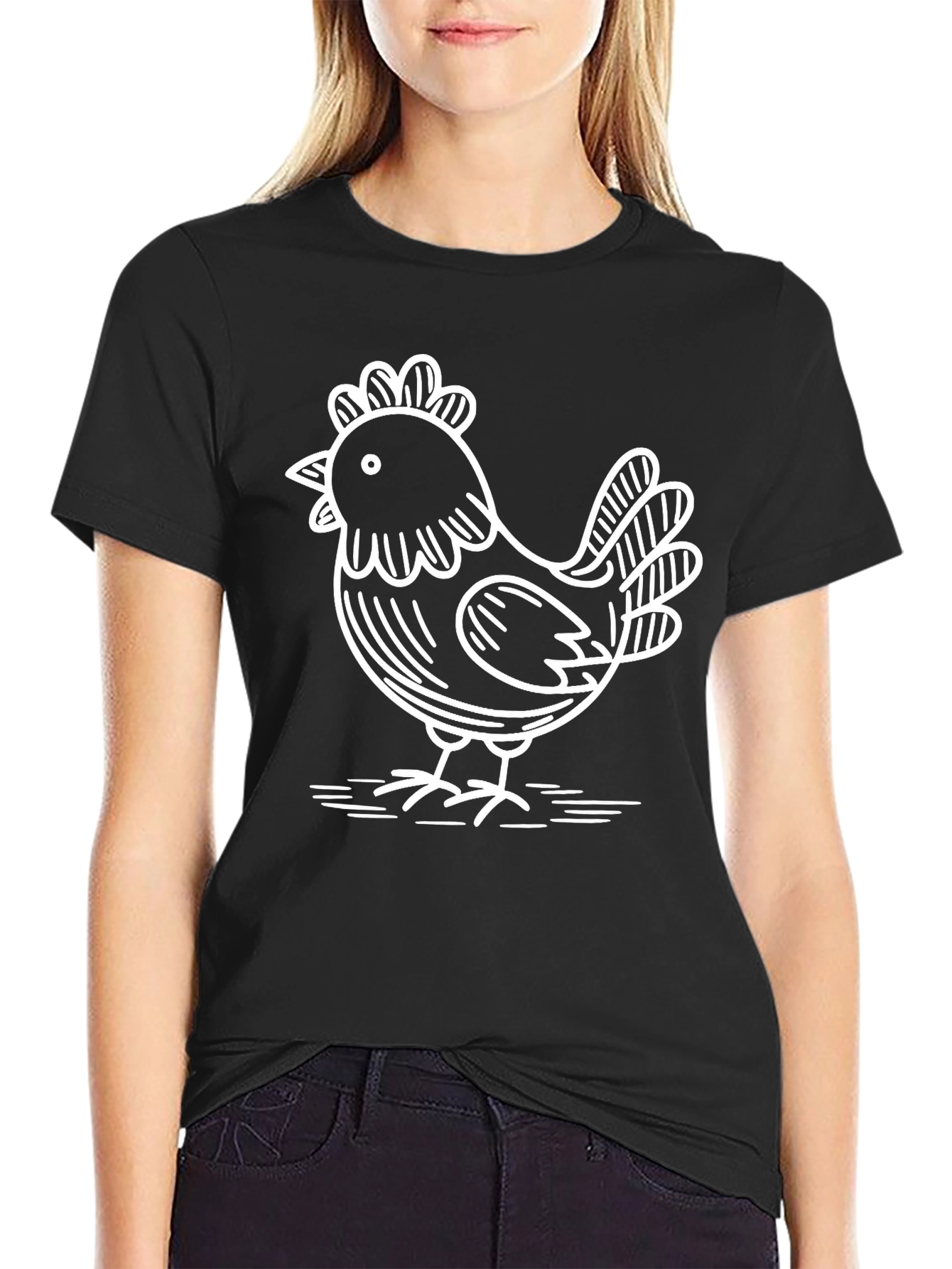 Funny Chicken Graphic T-Shirt - Quirky Farm Animal Tee