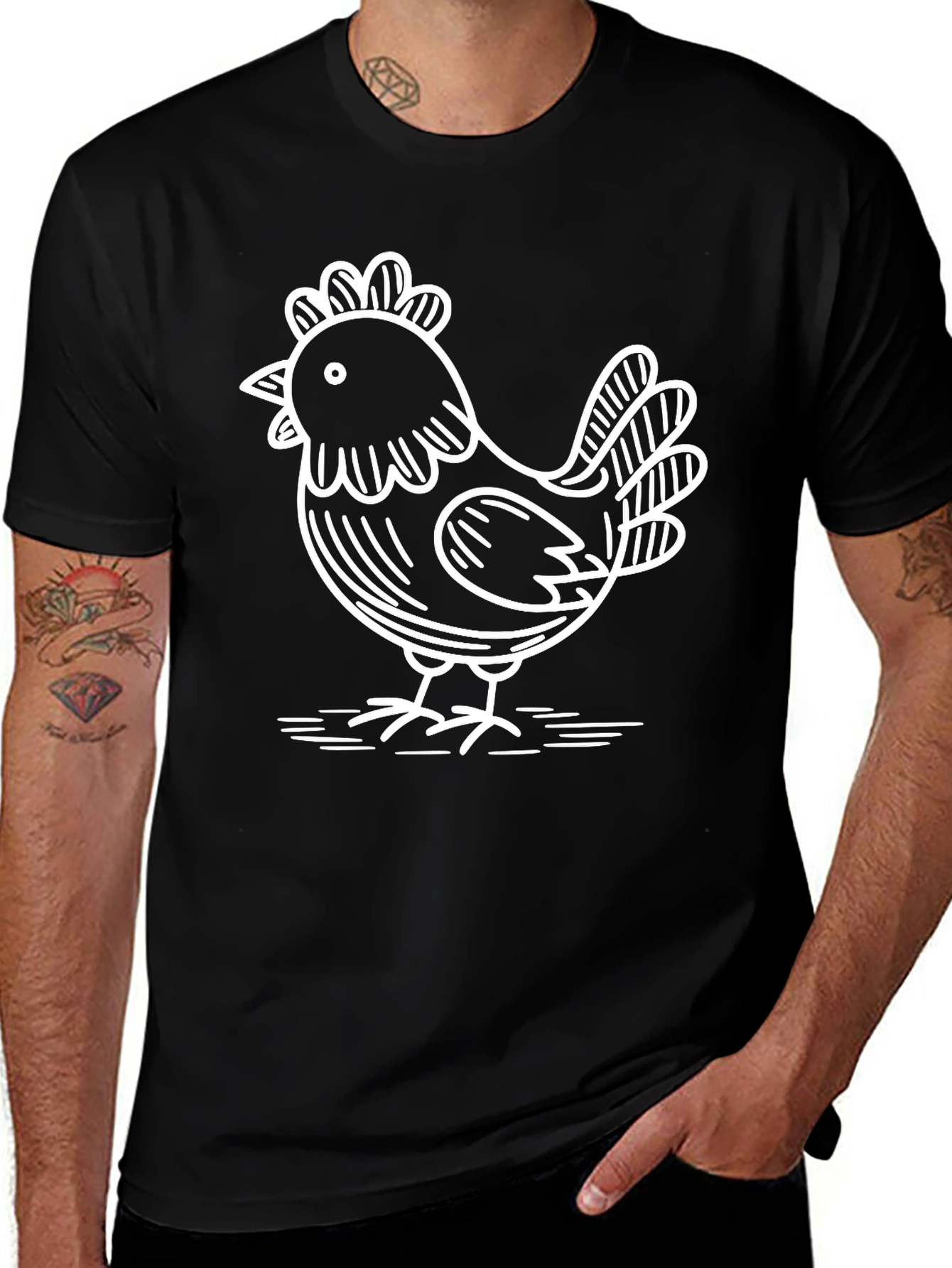 Funny Chicken Graphic T-Shirt - Quirky Farm Animal Tee