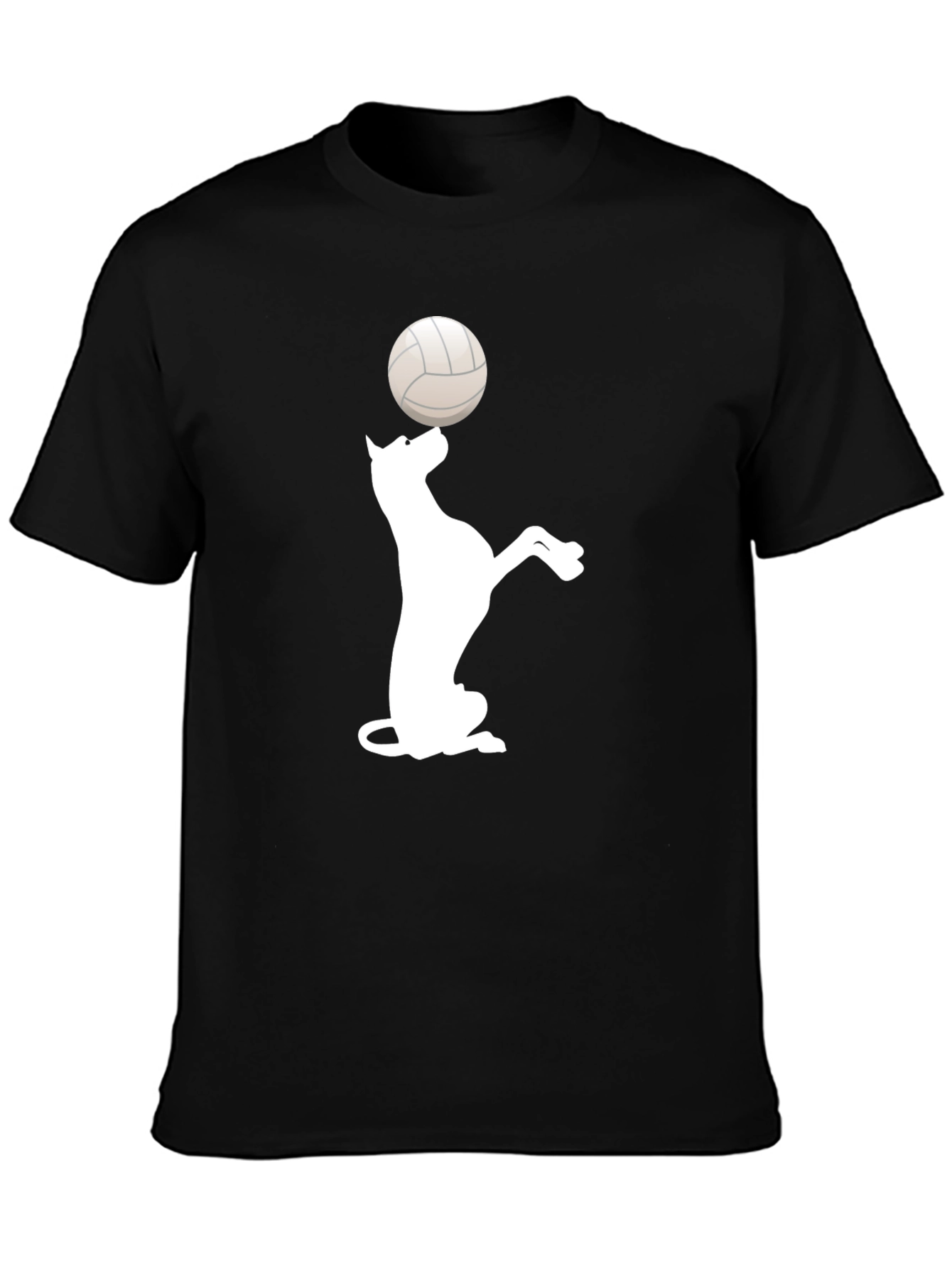 Dog Balancing Volleyball Black T-Shirt