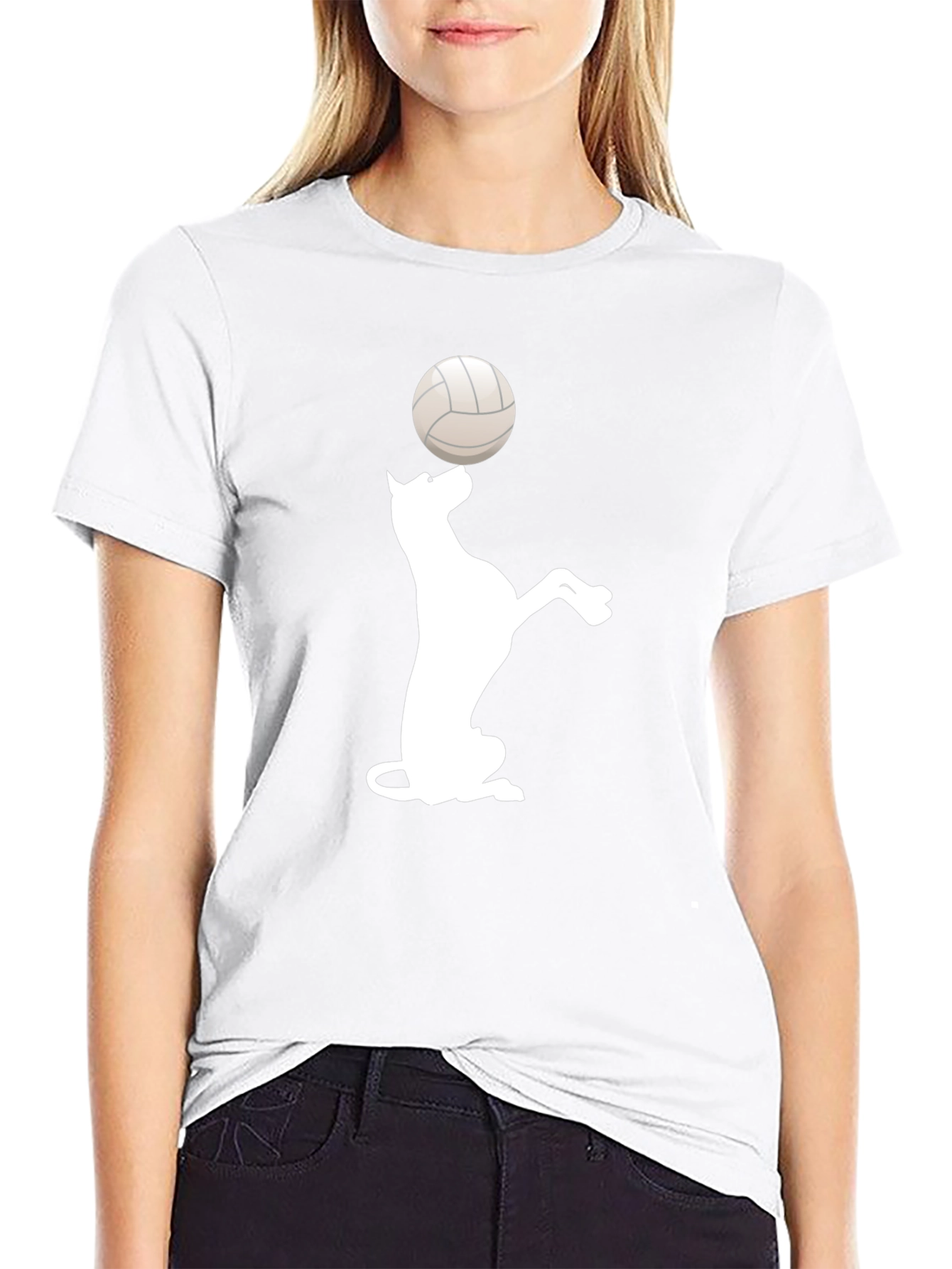 Dog Balancing Volleyball Black T-Shirt