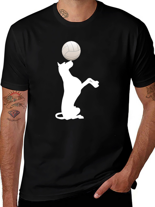 Dog Balancing Volleyball Black T-Shirt
