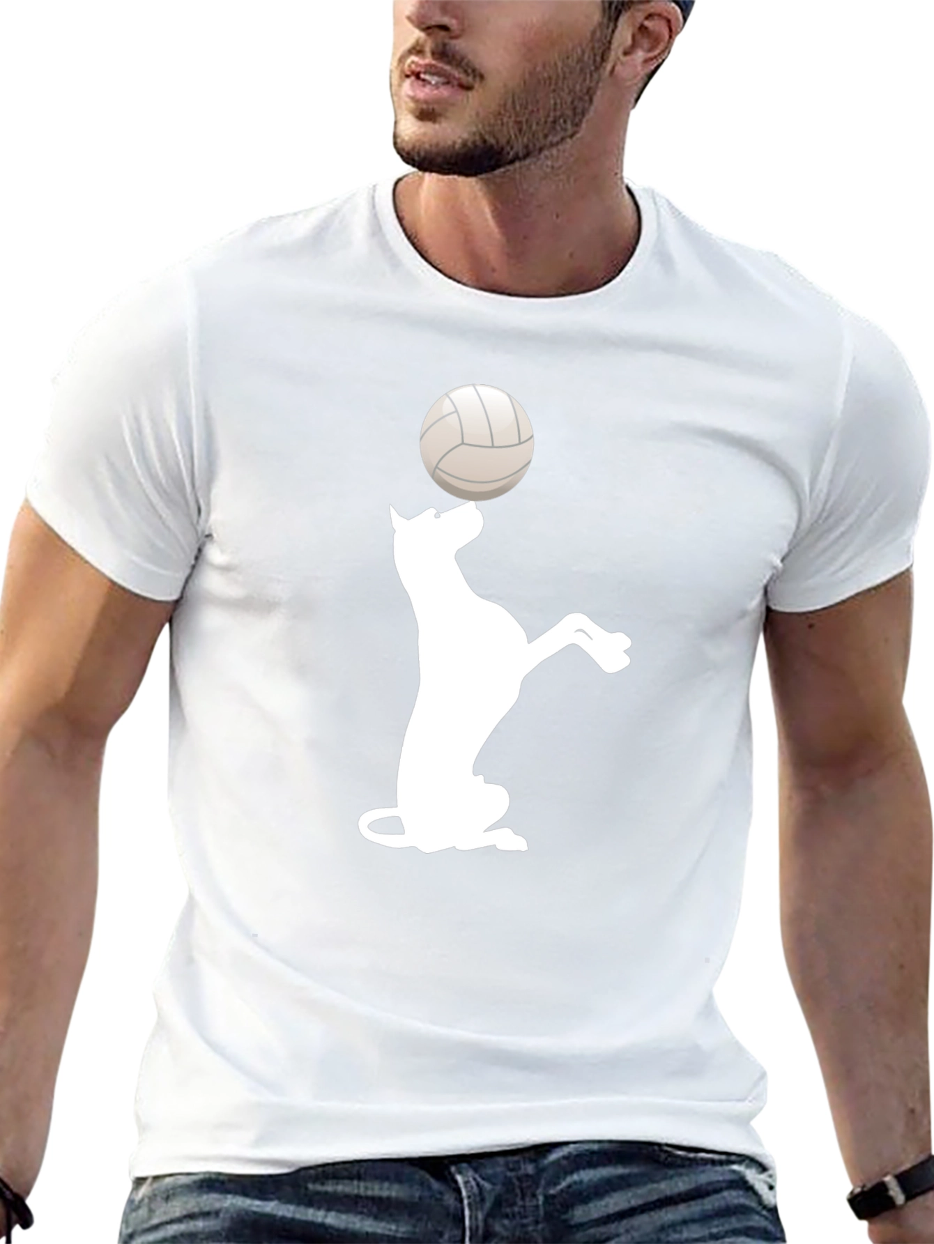 Dog Balancing Volleyball Black T-Shirt