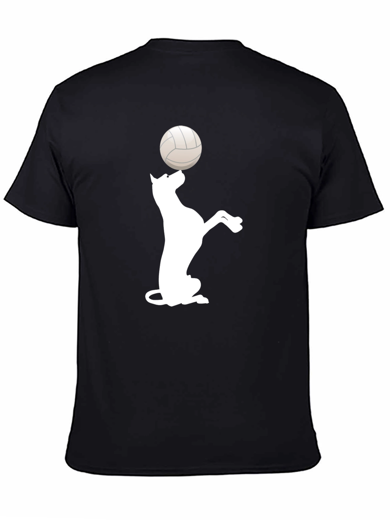 Dog Balancing Volleyball Black T-Shirt