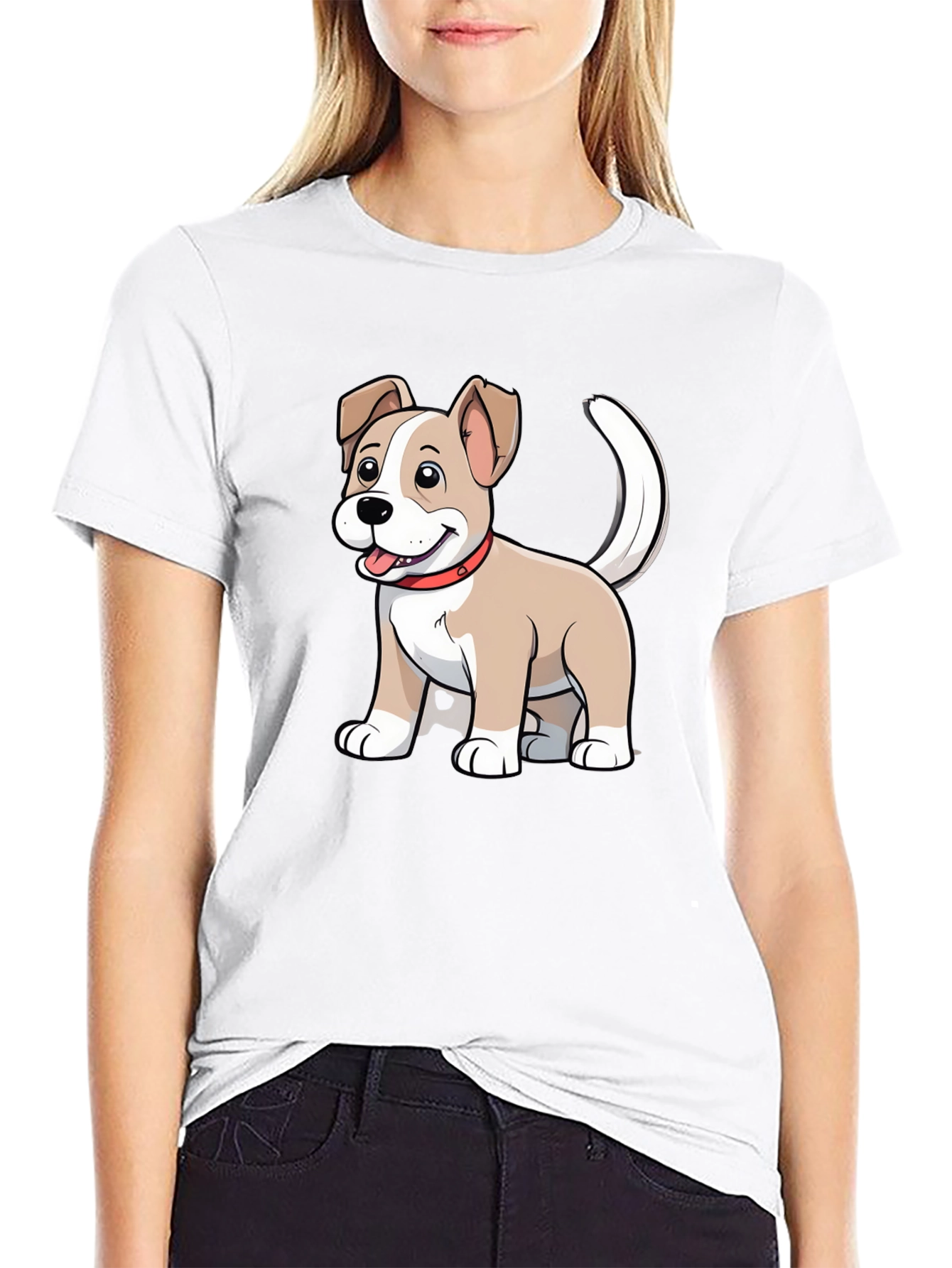 Cute Cartoon Puppy Dog Graphic T-Shirt