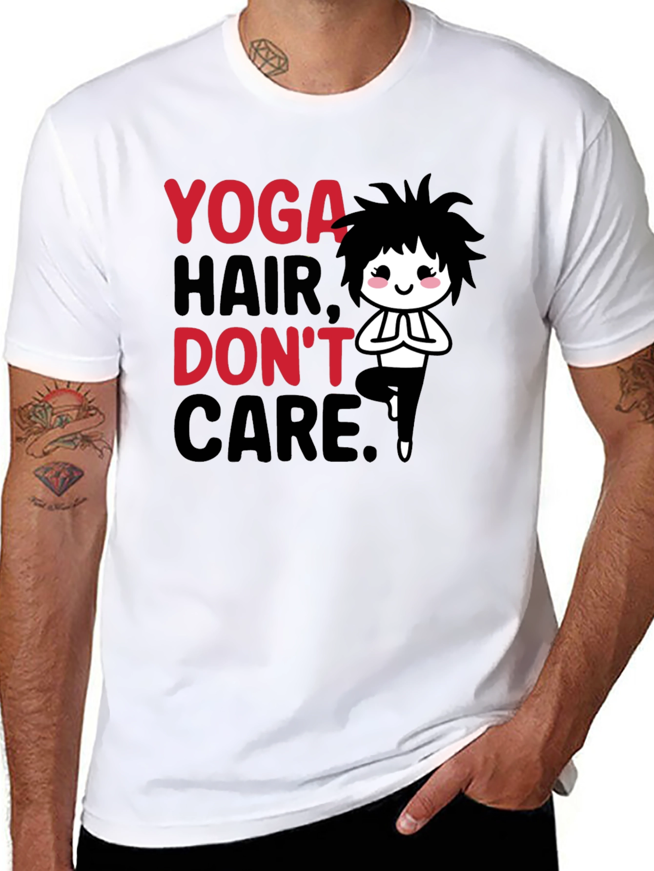 Yoga Hair Dont Care Black Tee