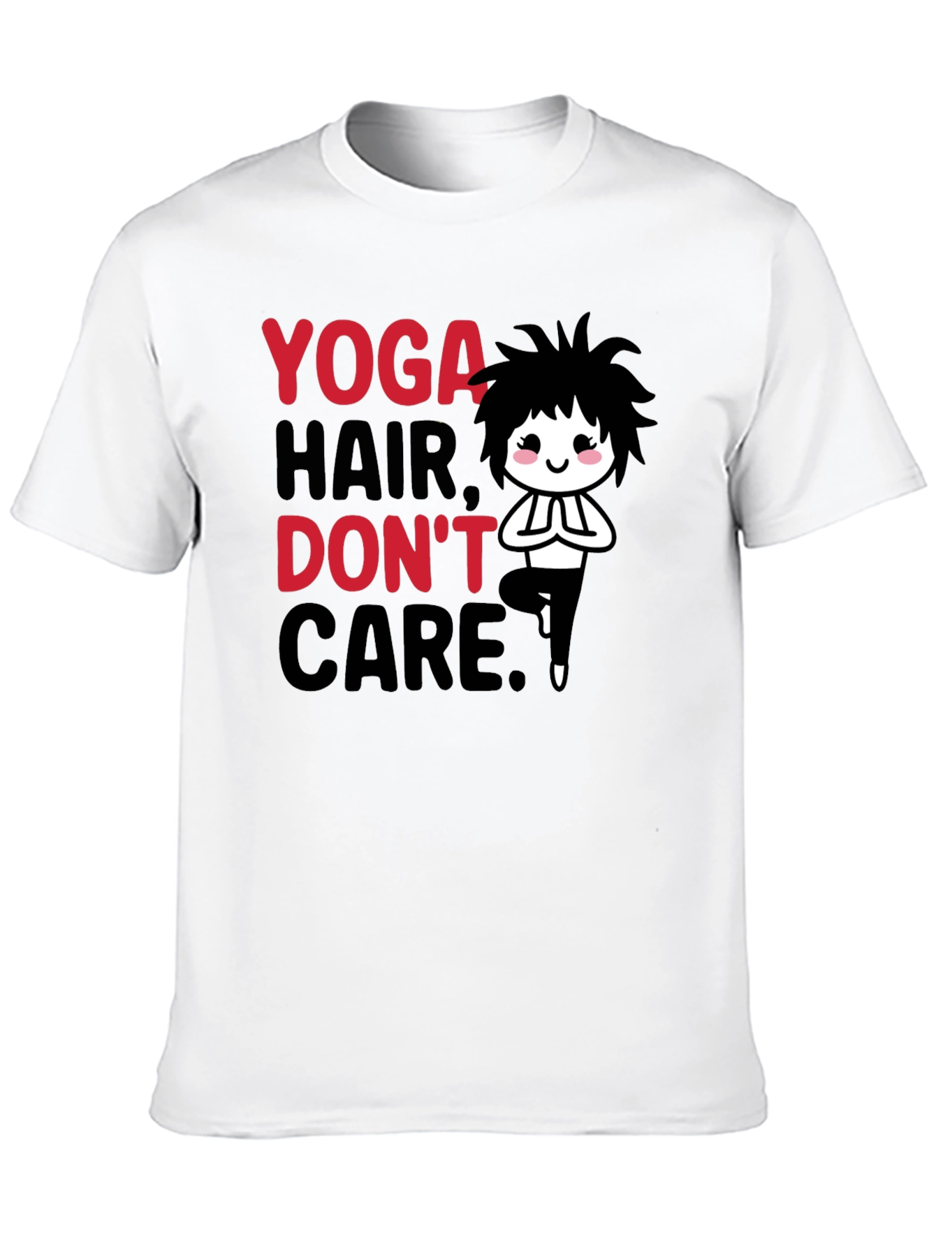 Yoga Hair Dont Care Black Tee