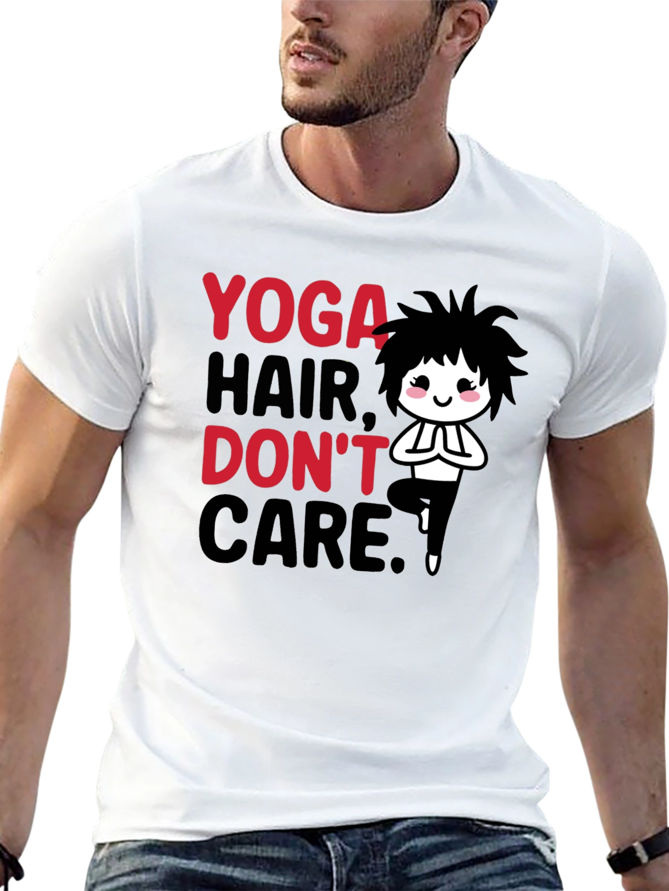 Yoga Hair Dont Care Black Tee