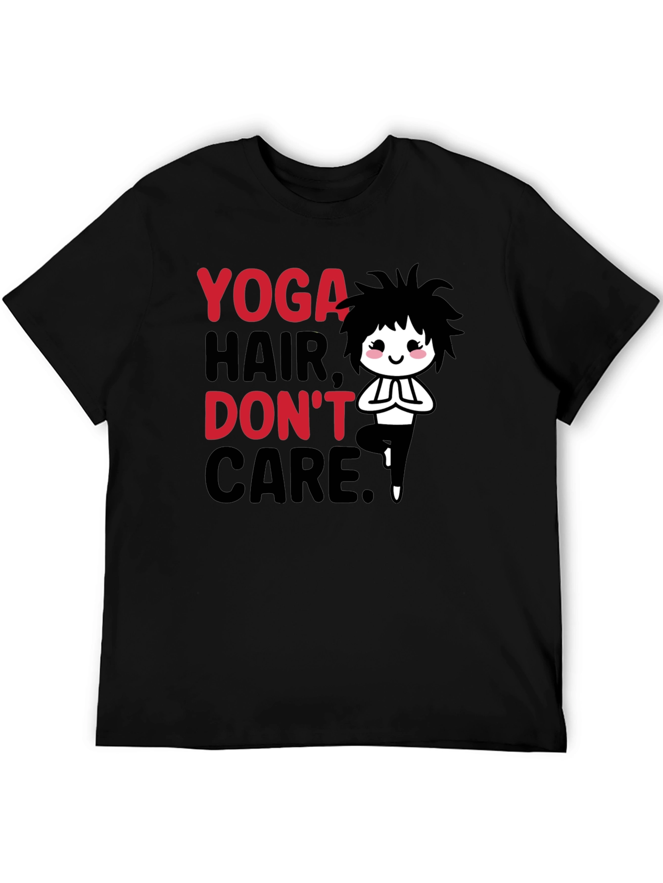 Yoga Hair Dont Care Black Tee