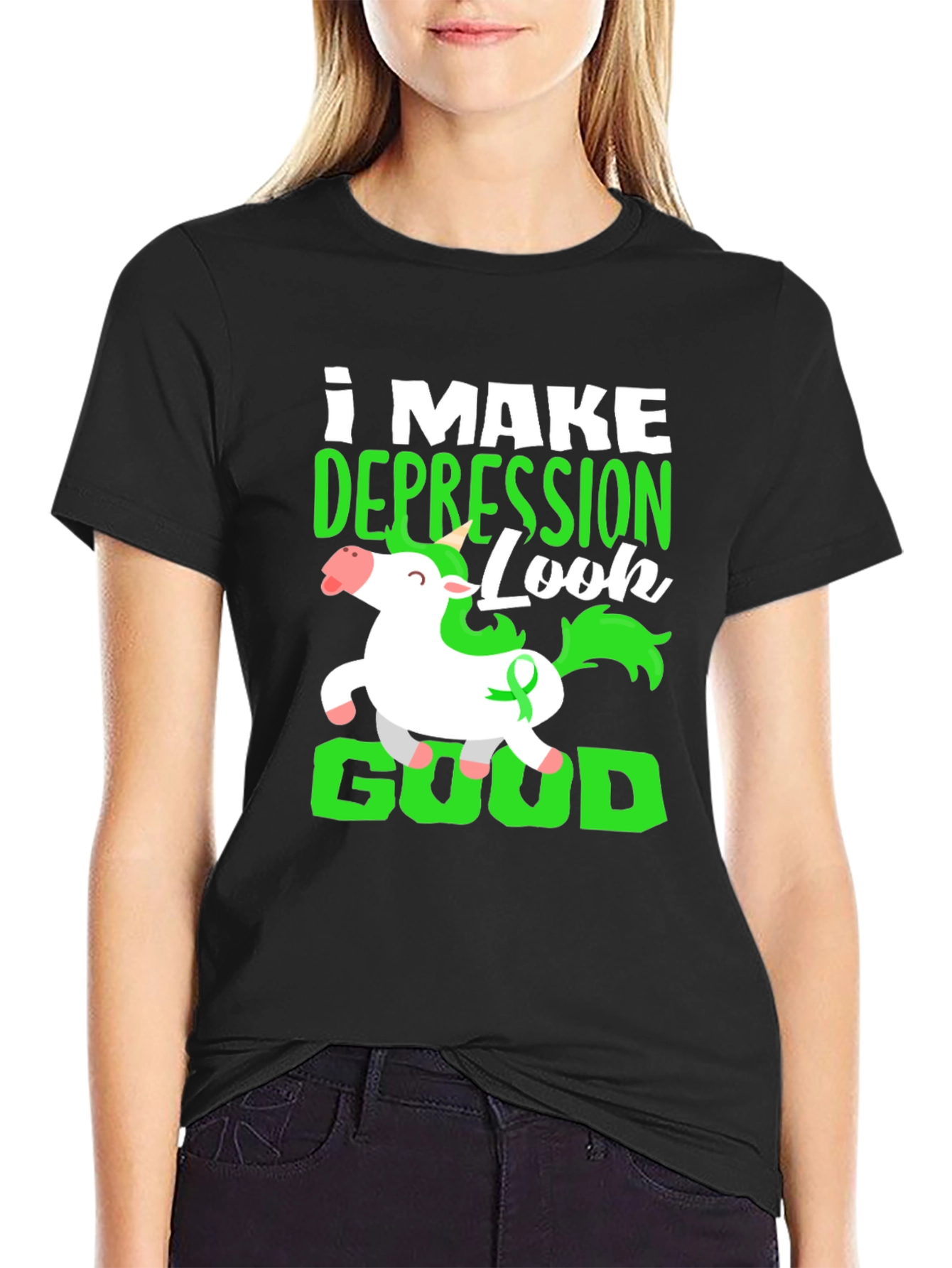 Depression Look Good Unicorn T-Shirt