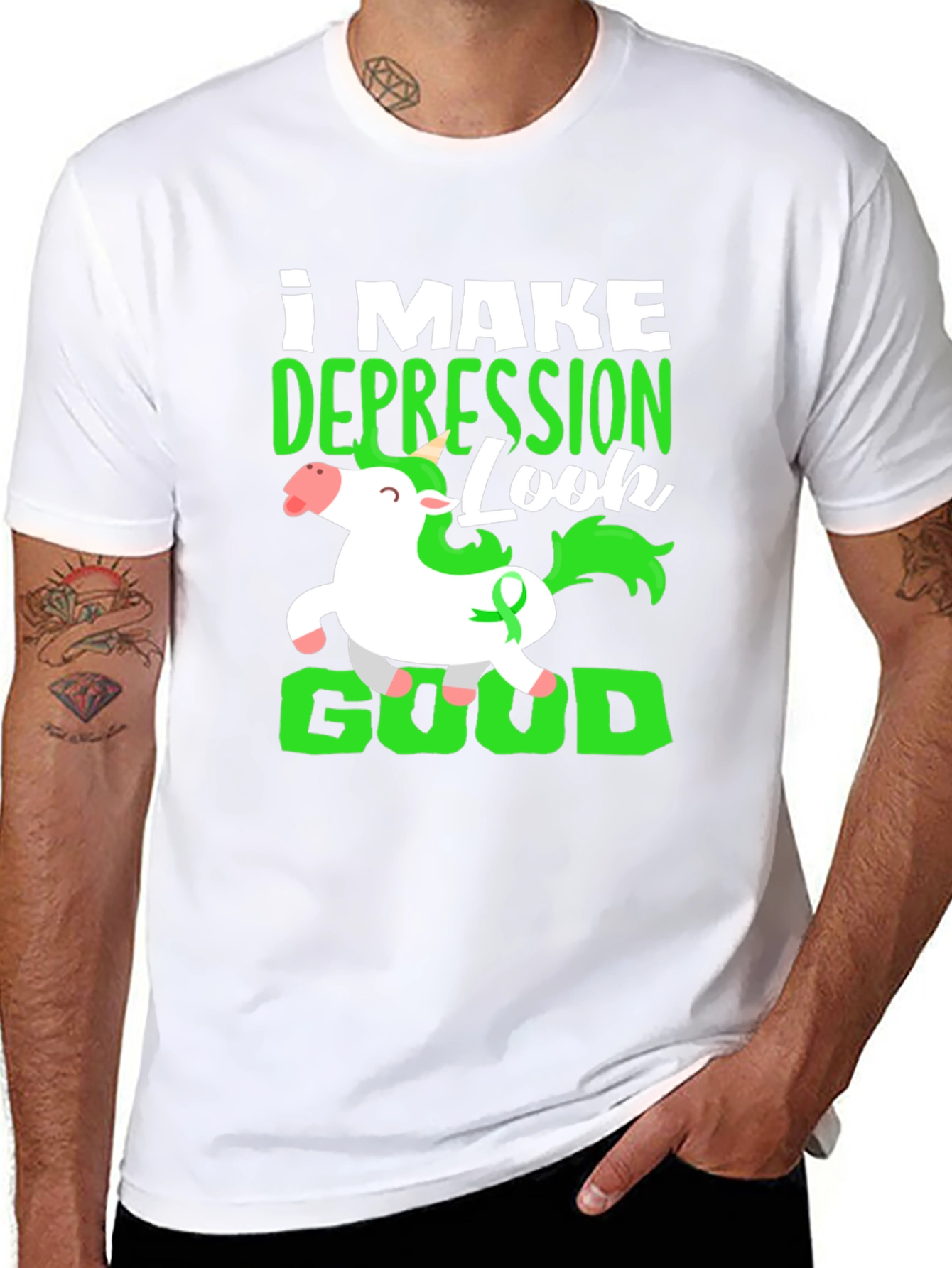 Depression Look Good Unicorn T-Shirt