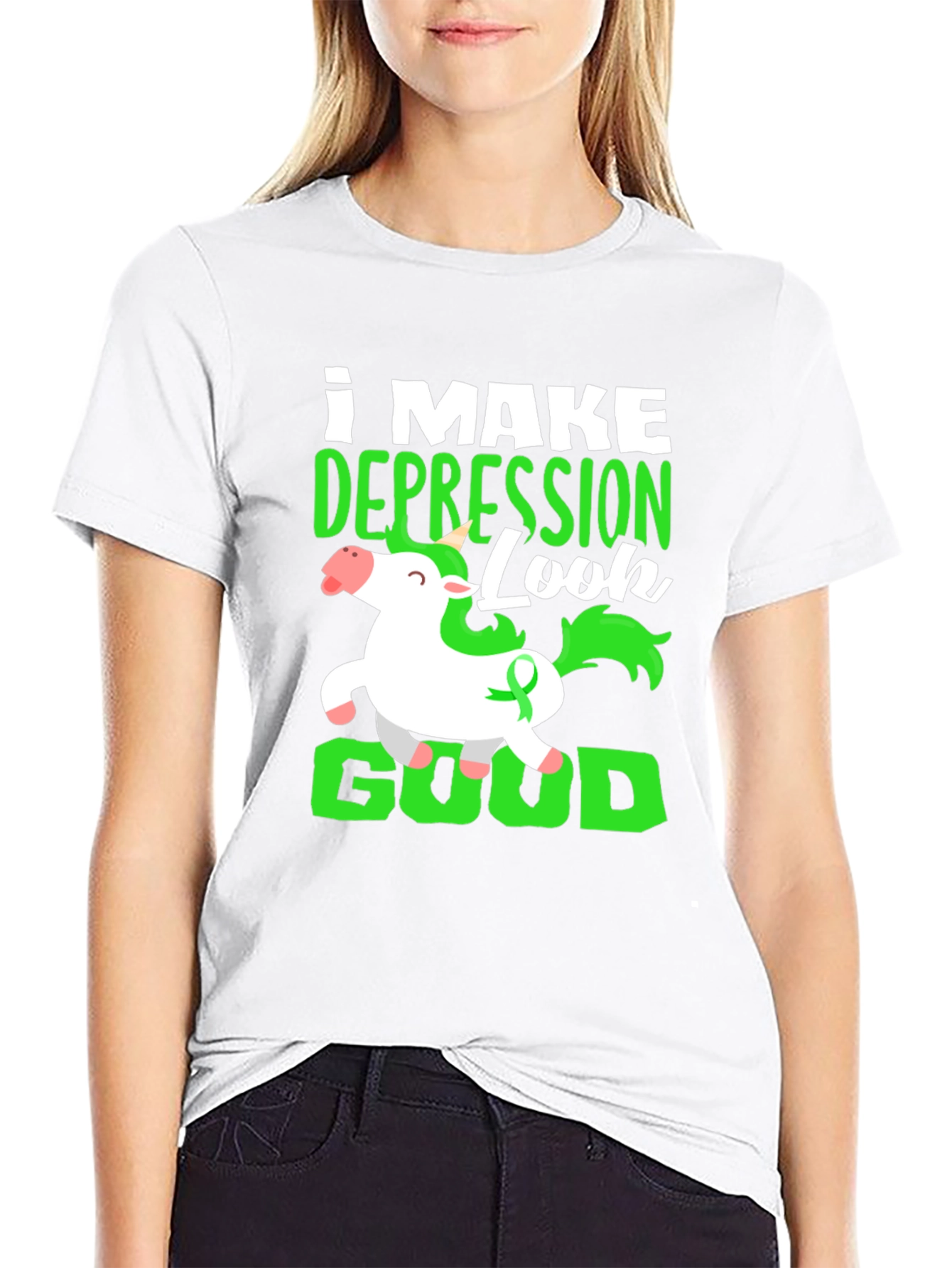 Depression Look Good Unicorn T-Shirt