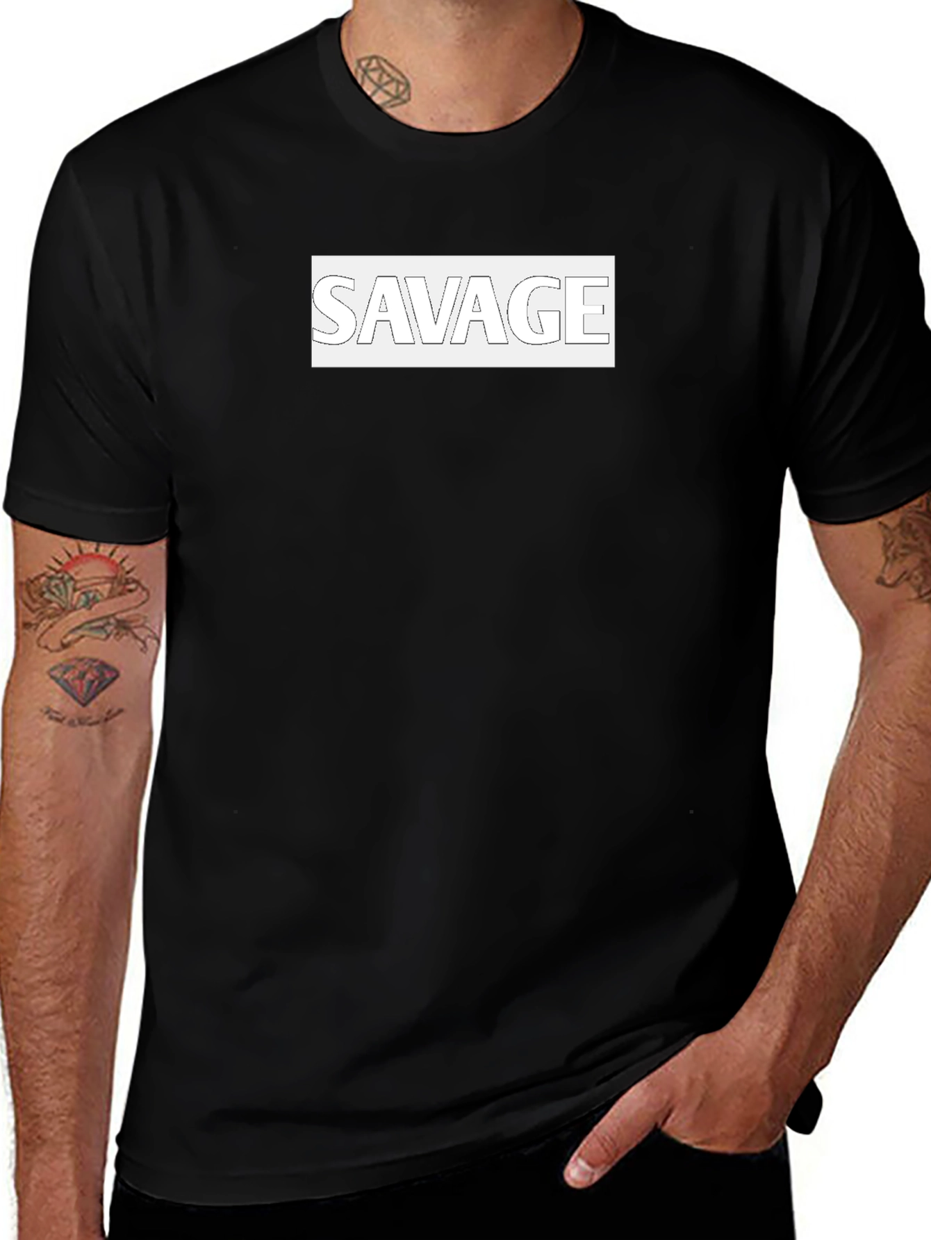 Savage Graphic Print Black T-Shirt