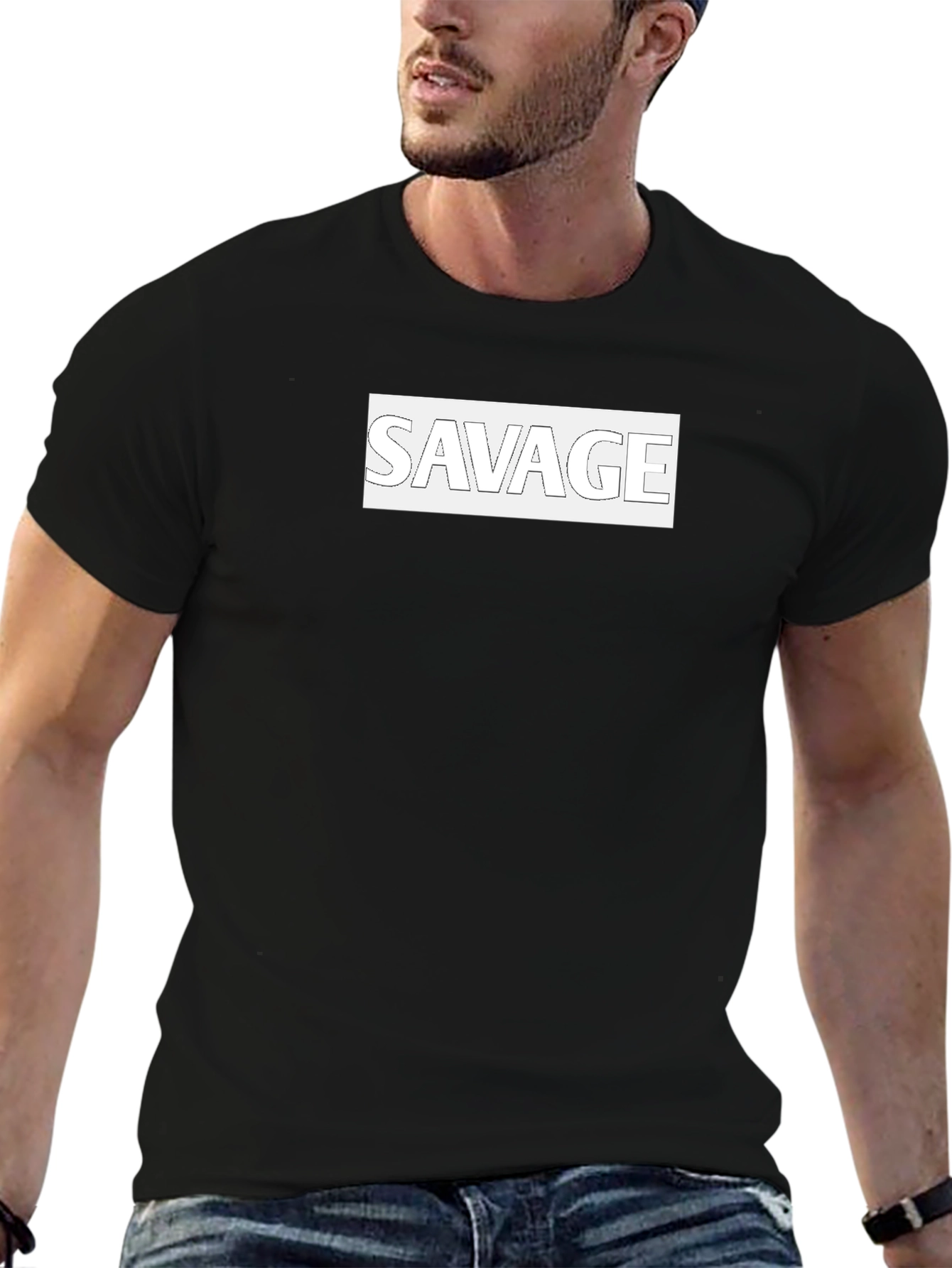 Savage Graphic Print Black T-Shirt