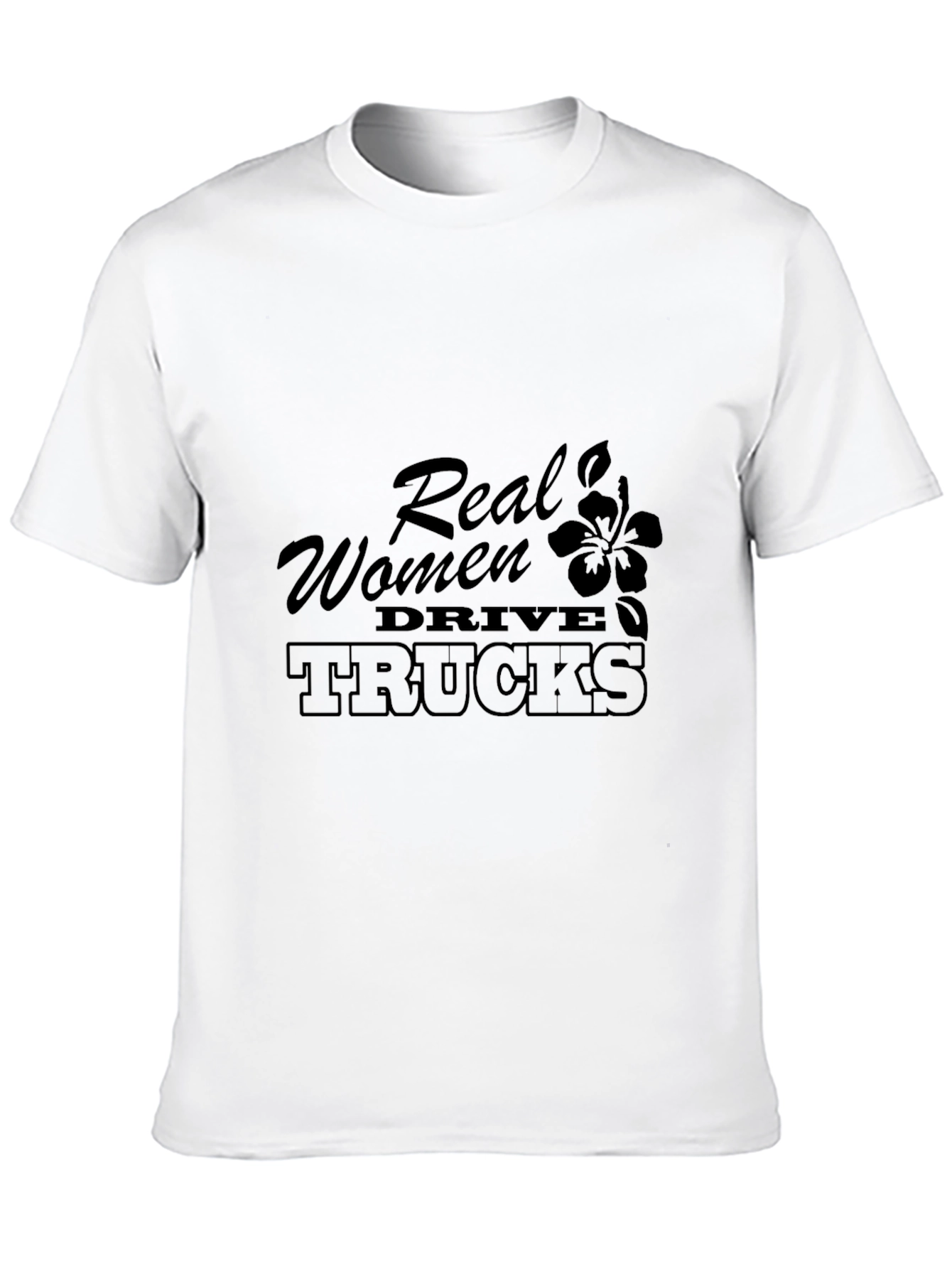 Real Women Drive Trucks Black T-Shirt