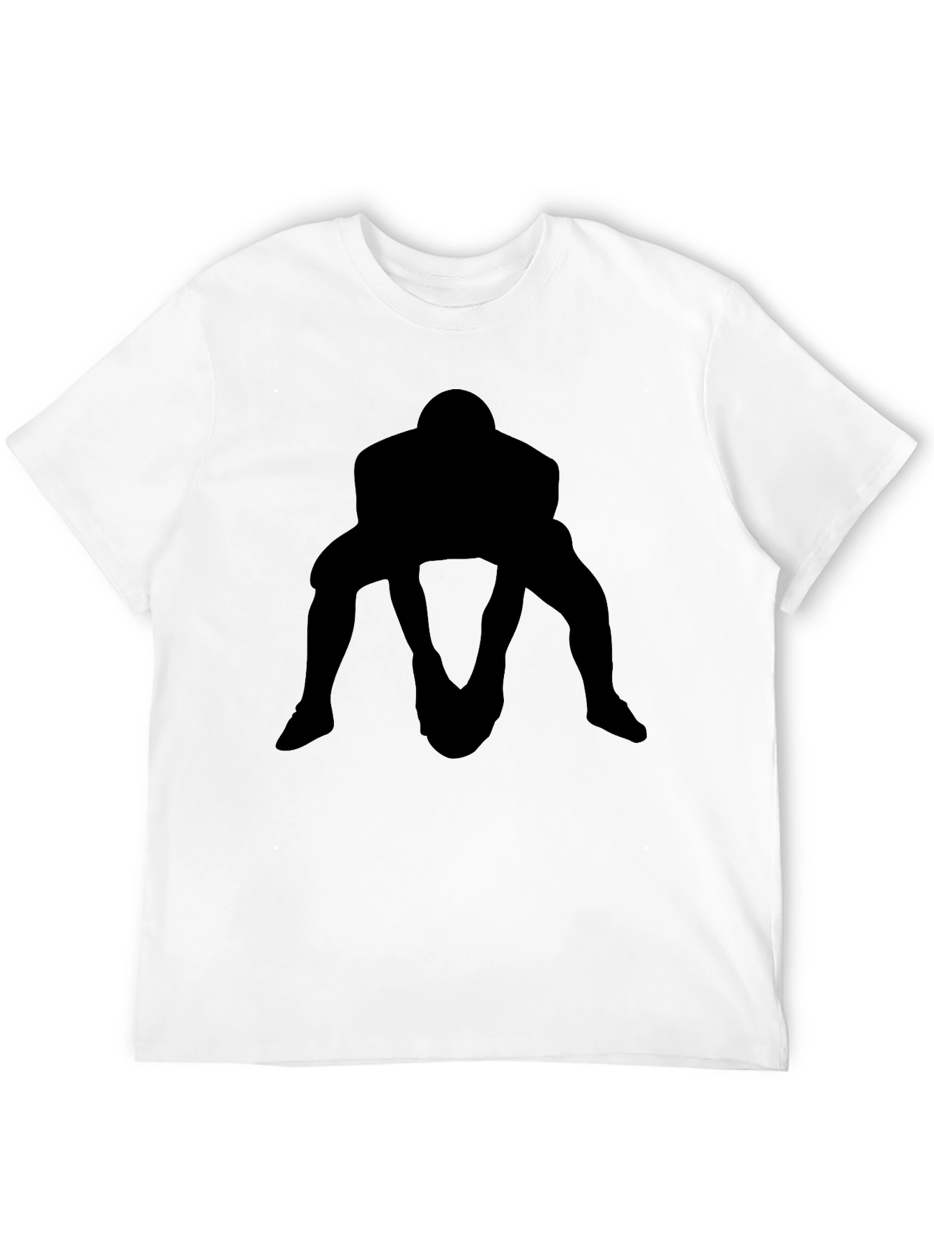 Rugby Player Silhouette Black T-Shirt