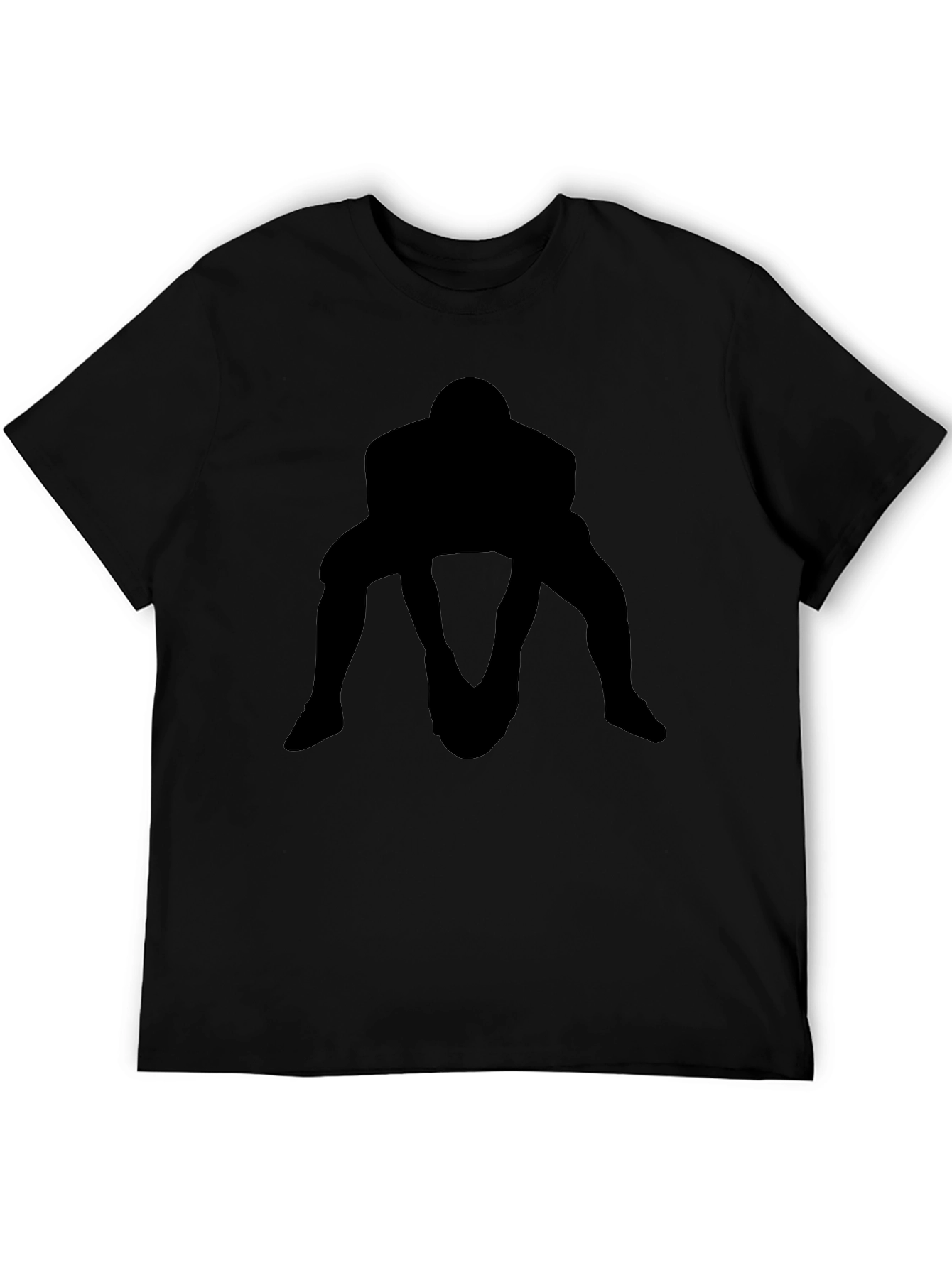 Rugby Player Silhouette Black T-Shirt