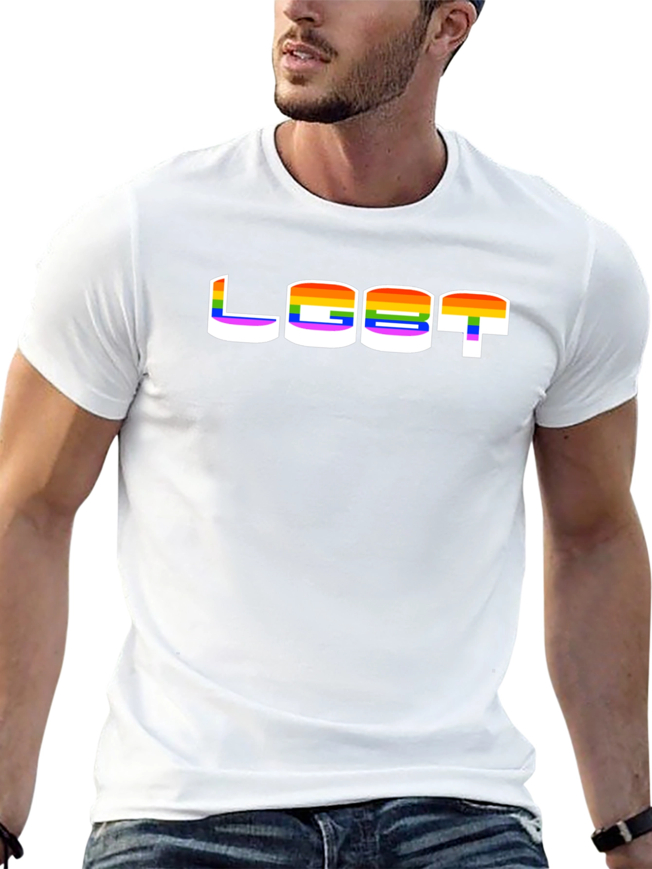 LGBT Pride Rainbow T-Shirt - Black Graphic Tee