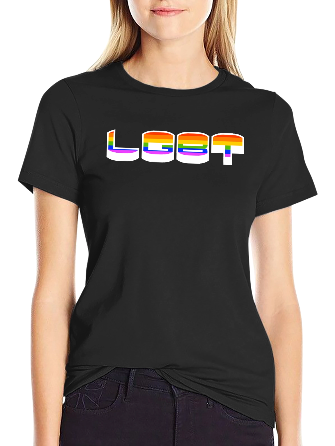LGBT Pride Rainbow T-Shirt - Black Graphic Tee