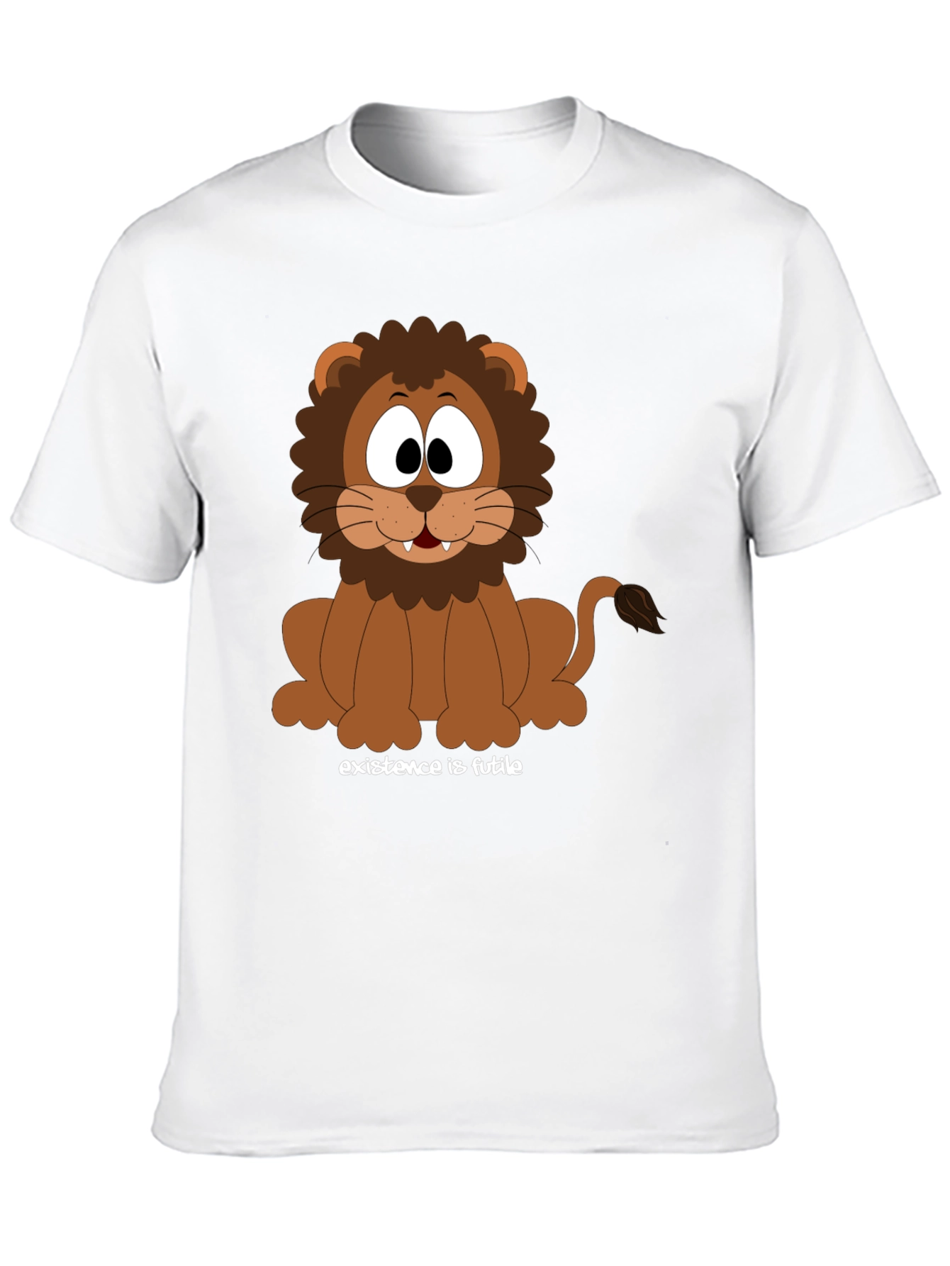 Cartoon Lion T-Shirt - Existence is Futile Design