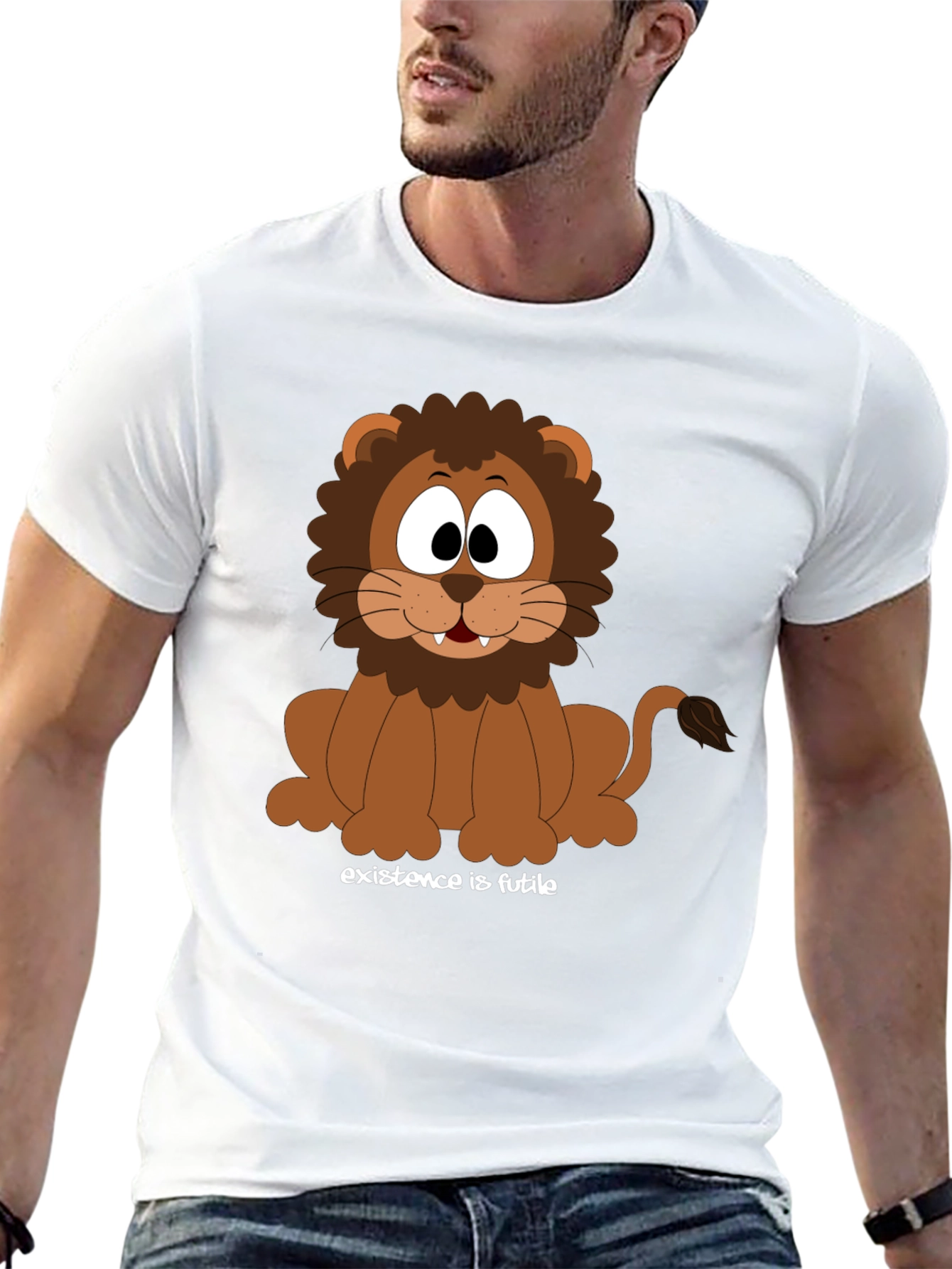 Cartoon Lion T-Shirt - Existence is Futile Design