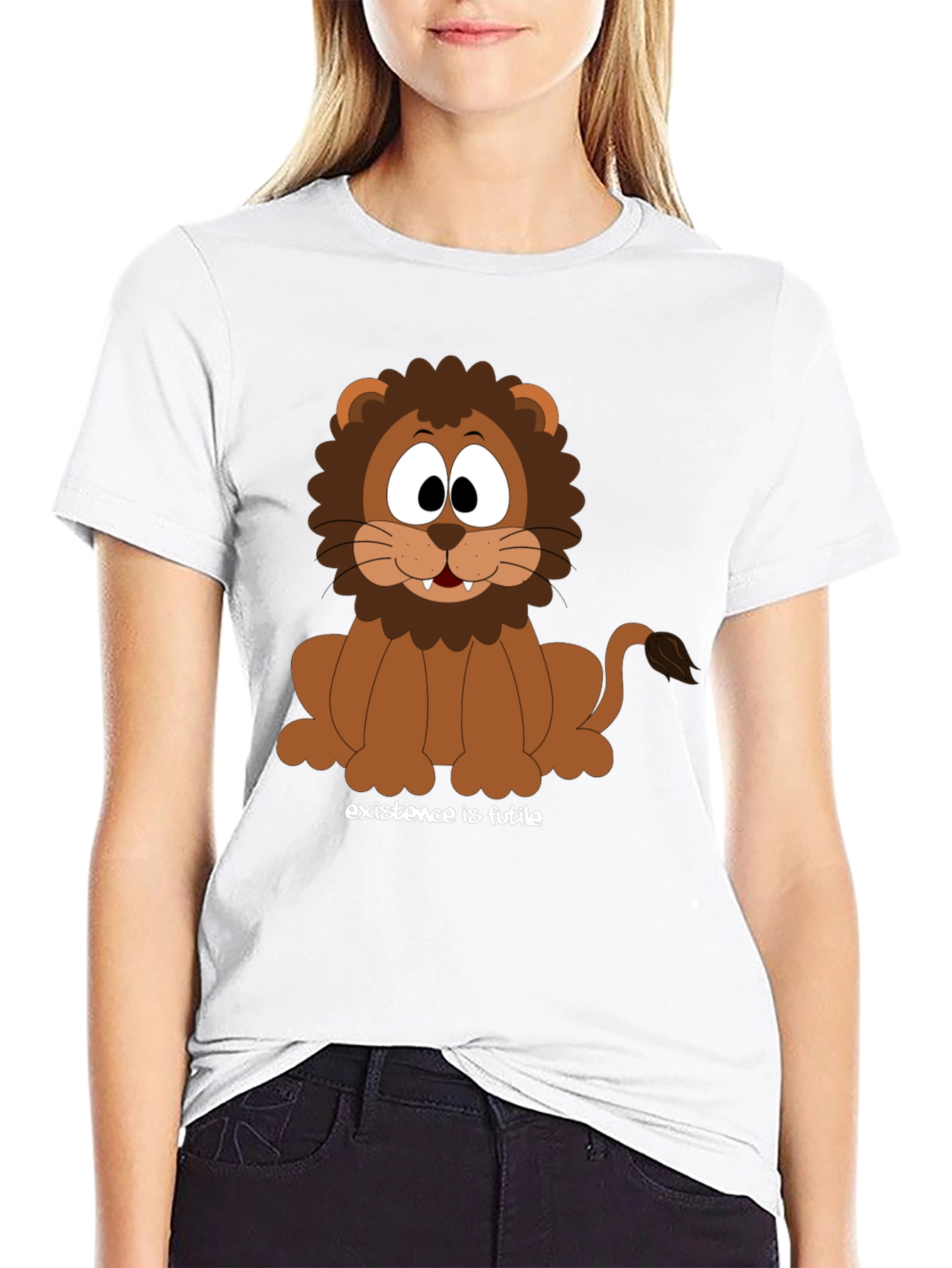 Cartoon Lion T-Shirt - Existence is Futile Design
