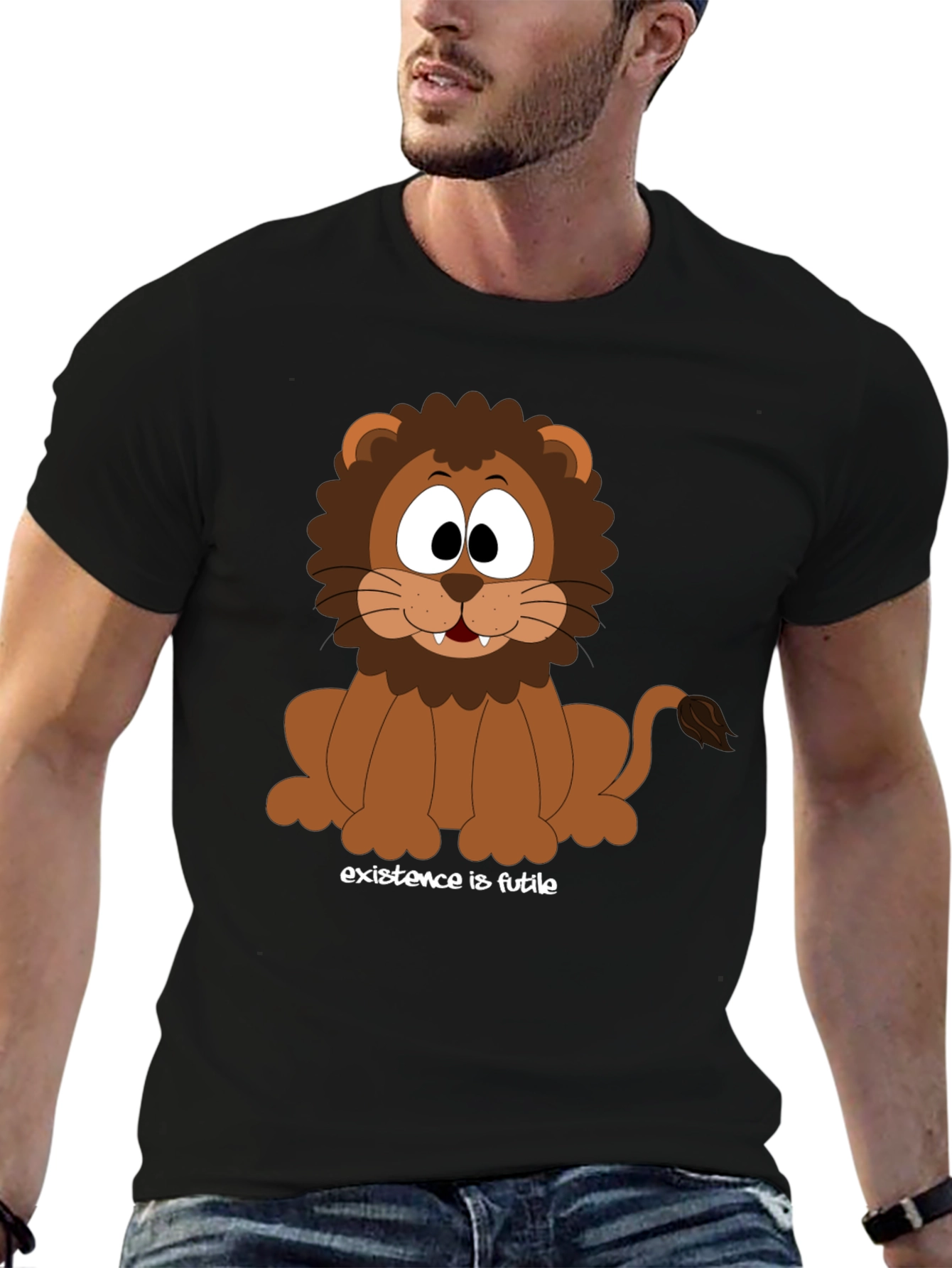Cartoon Lion T-Shirt - Existence is Futile Design
