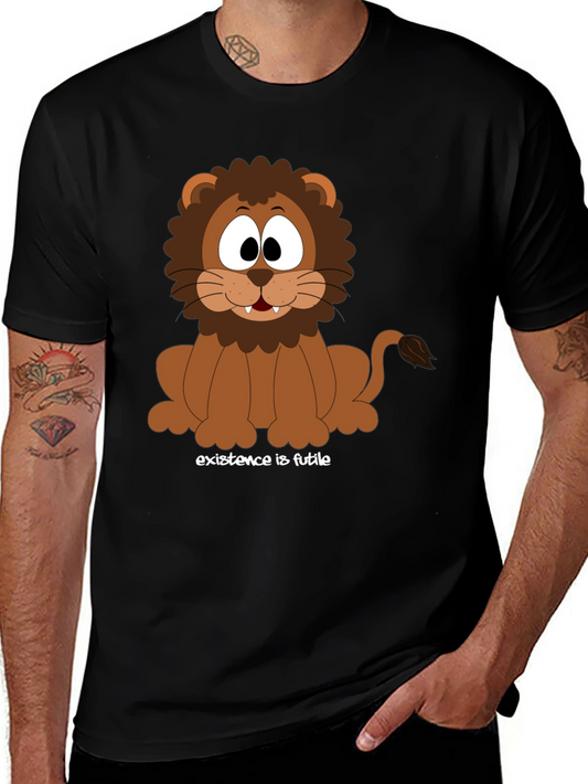 Cartoon Lion T-Shirt - Existence is Futile Design