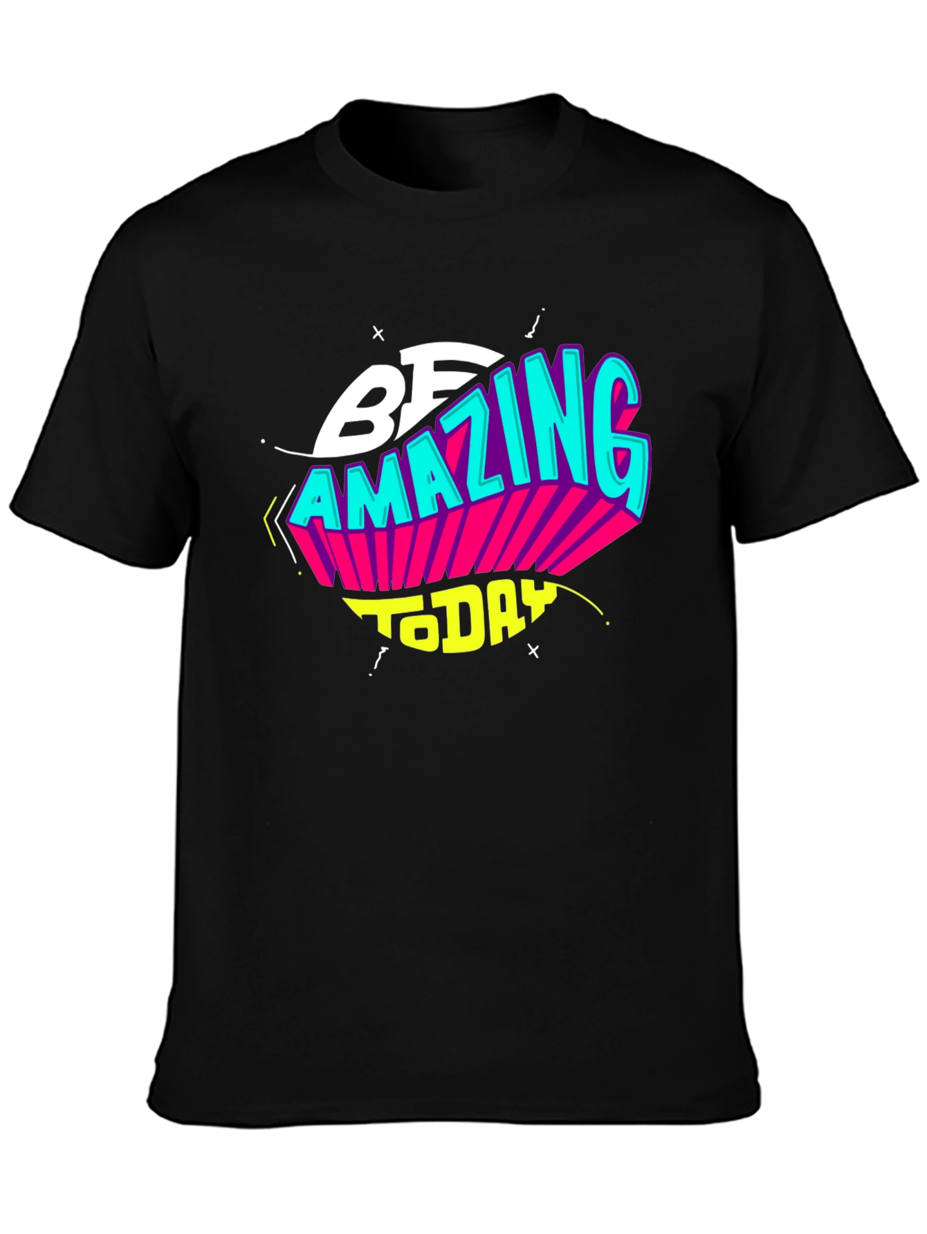 Be Amazing Today Black Graphic T-Shirt