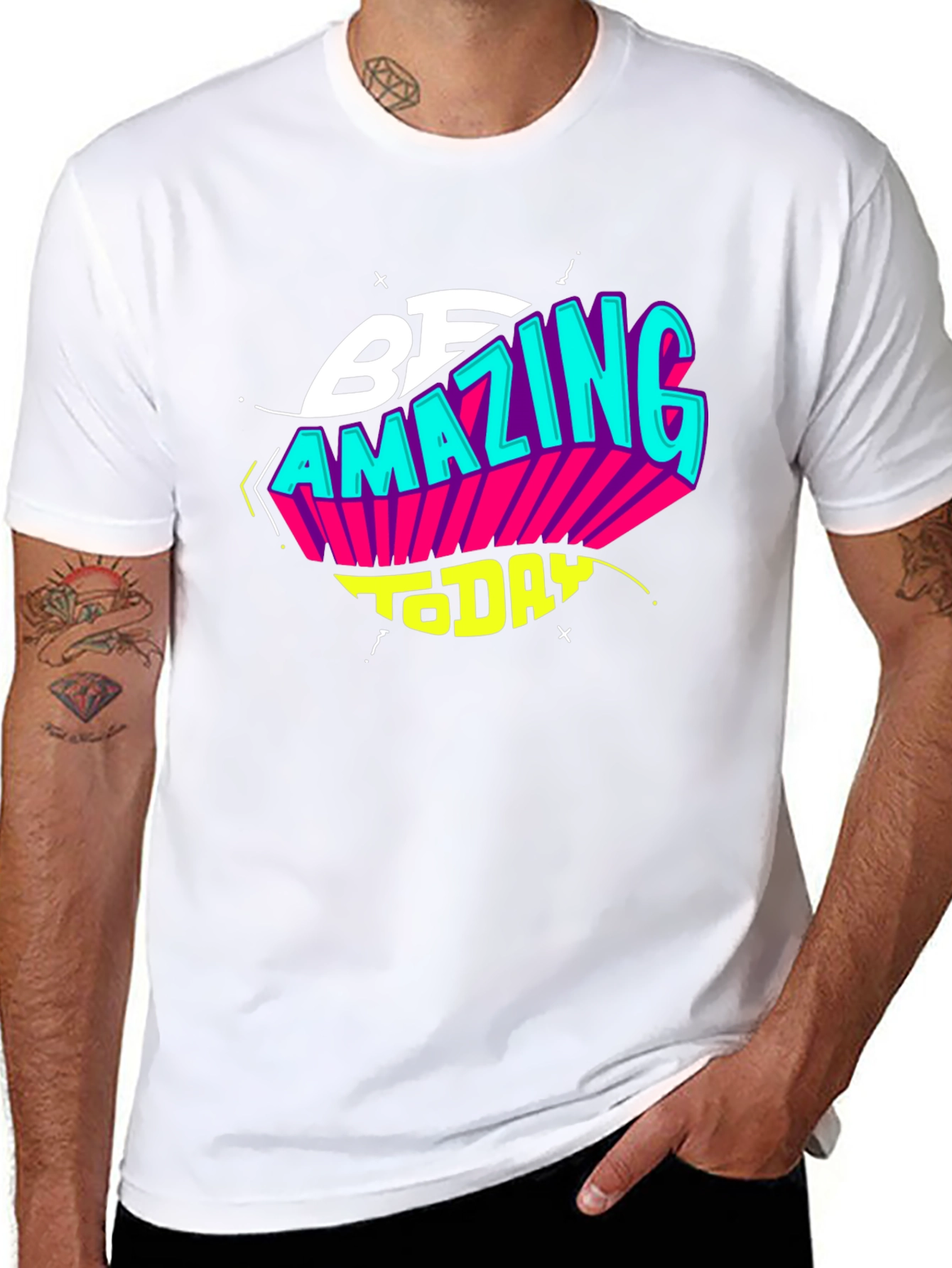 Be Amazing Today Black Graphic T-Shirt
