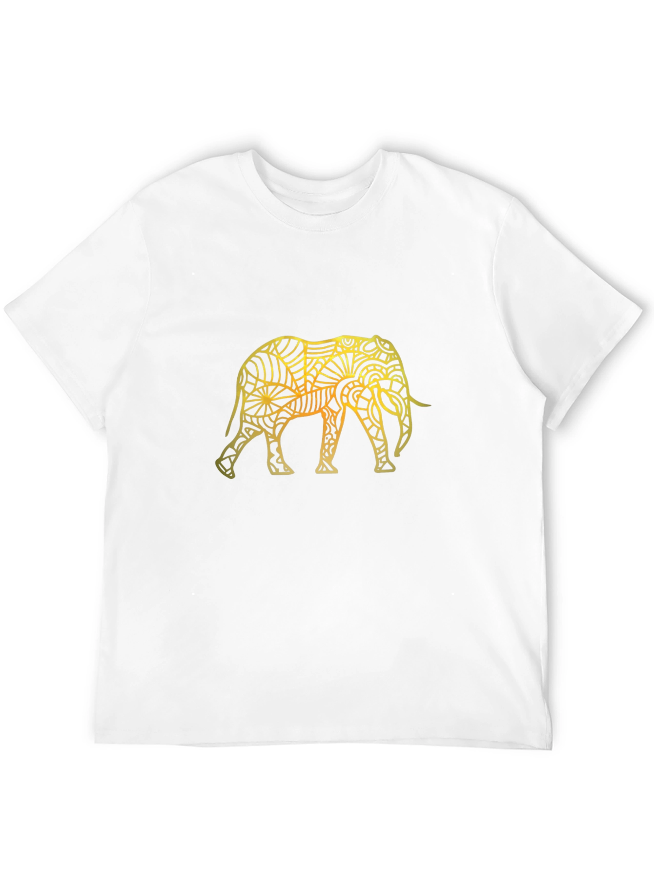 Elephant Mandala Graphic T-Shirt - Black