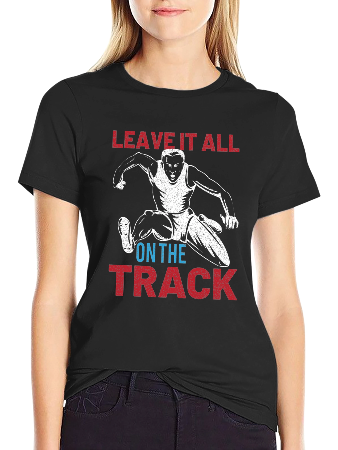 Leave It All on the Track Black T-Shirt