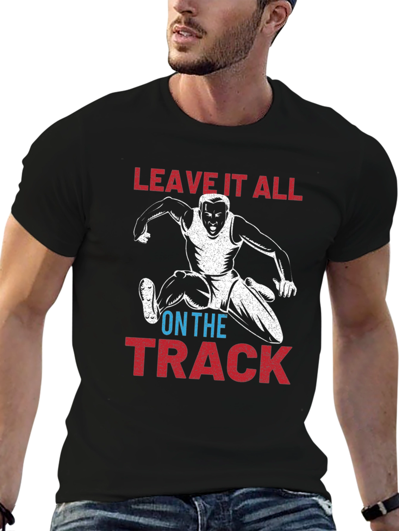 Leave It All on the Track Black T-Shirt