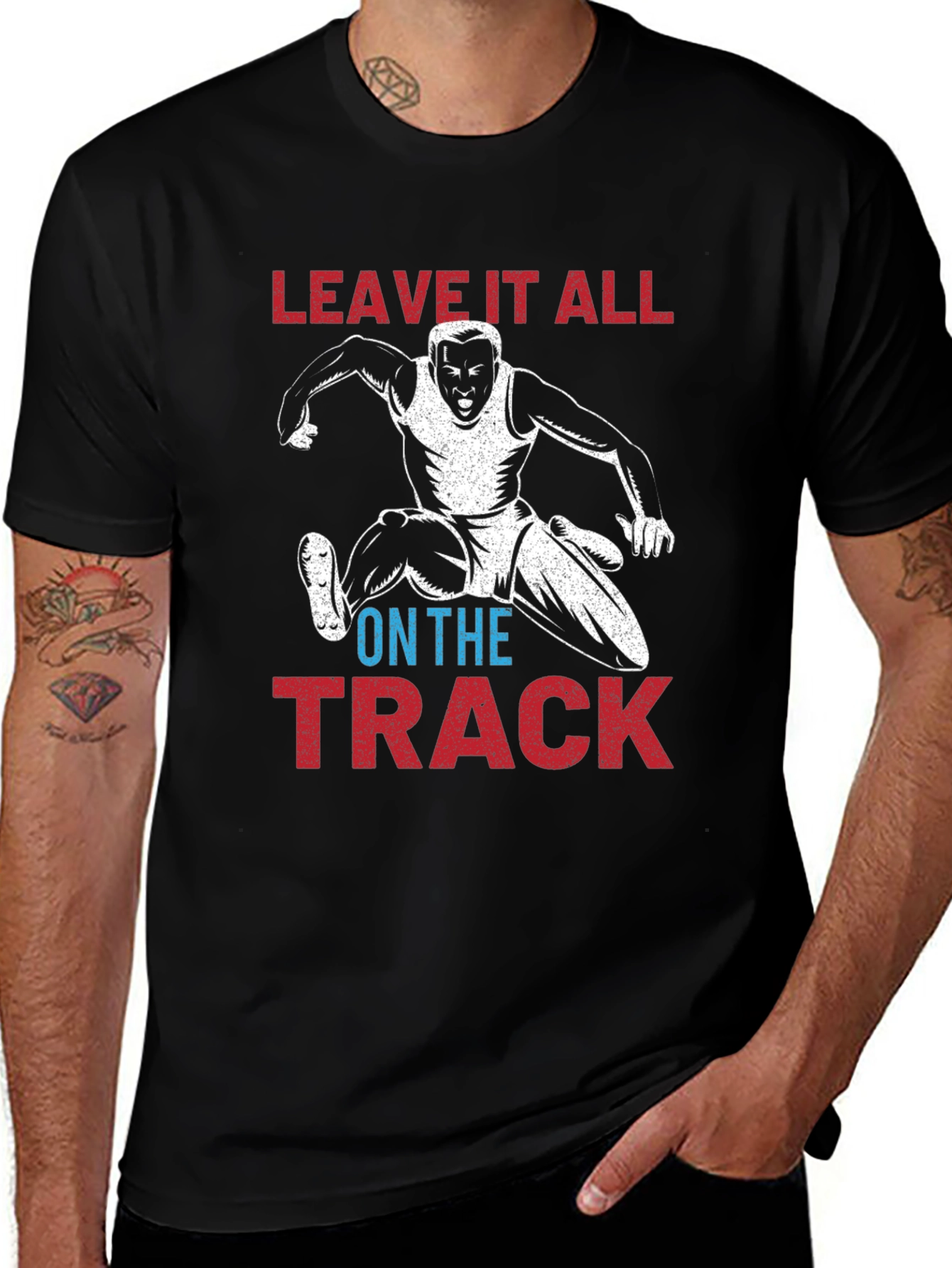 Leave It All on the Track Black T-Shirt
