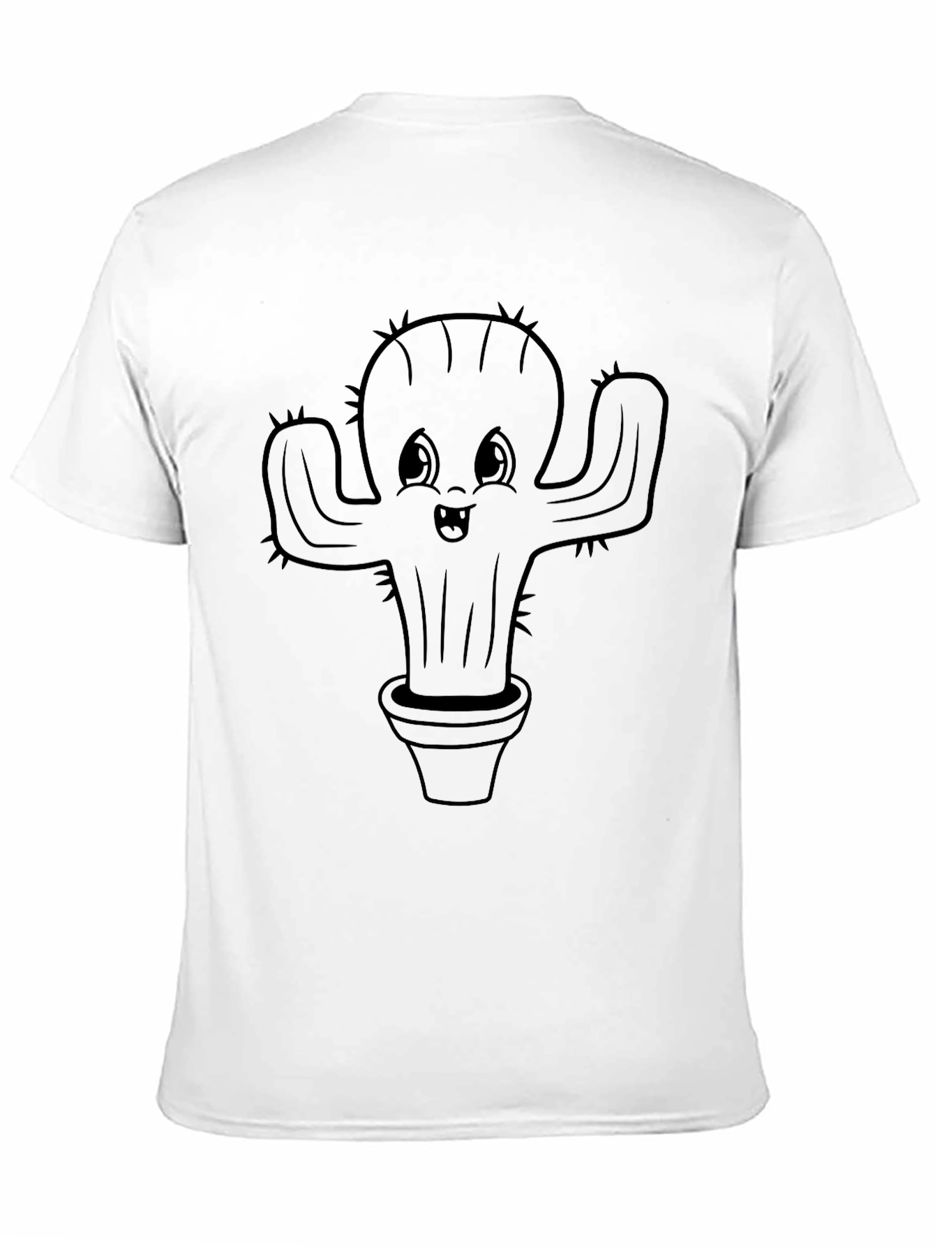 Cute Cactus Plant Graphic Tee - Black