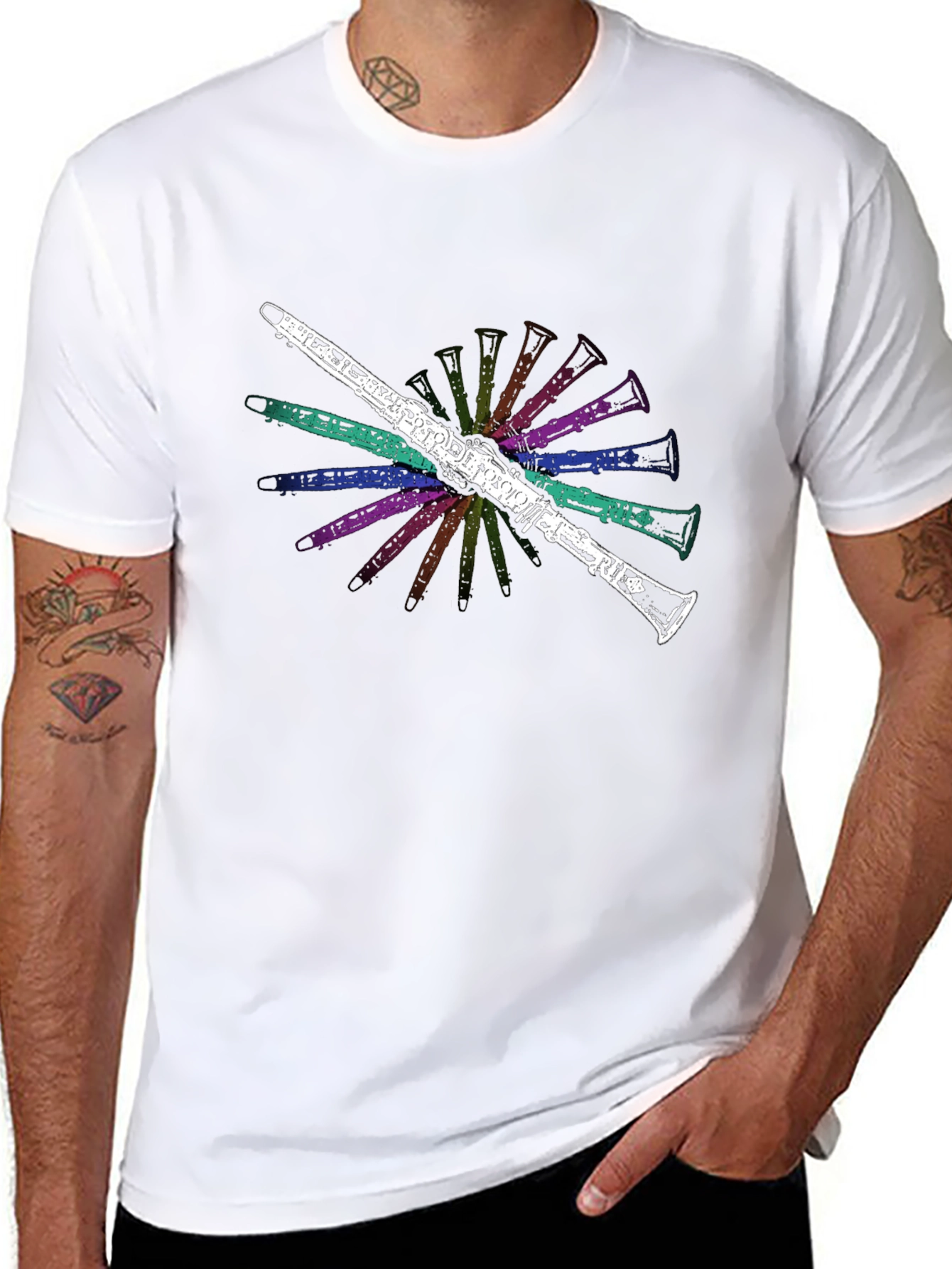 Clarinet Burst Graphic Tee - Musicians Black T-Shirt
