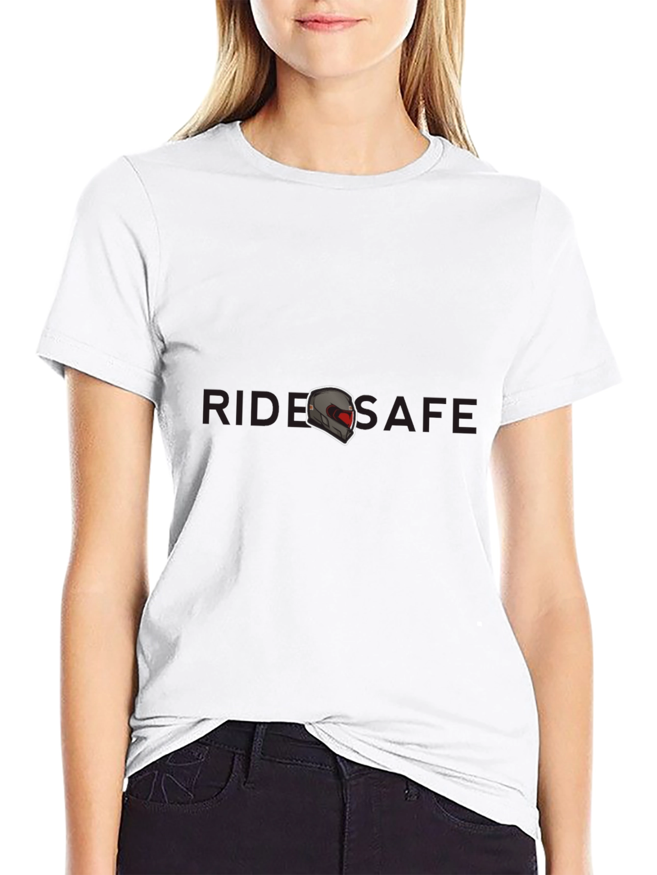 Ride Safe Graphic Tee - Black Crew Neck T-Shirt