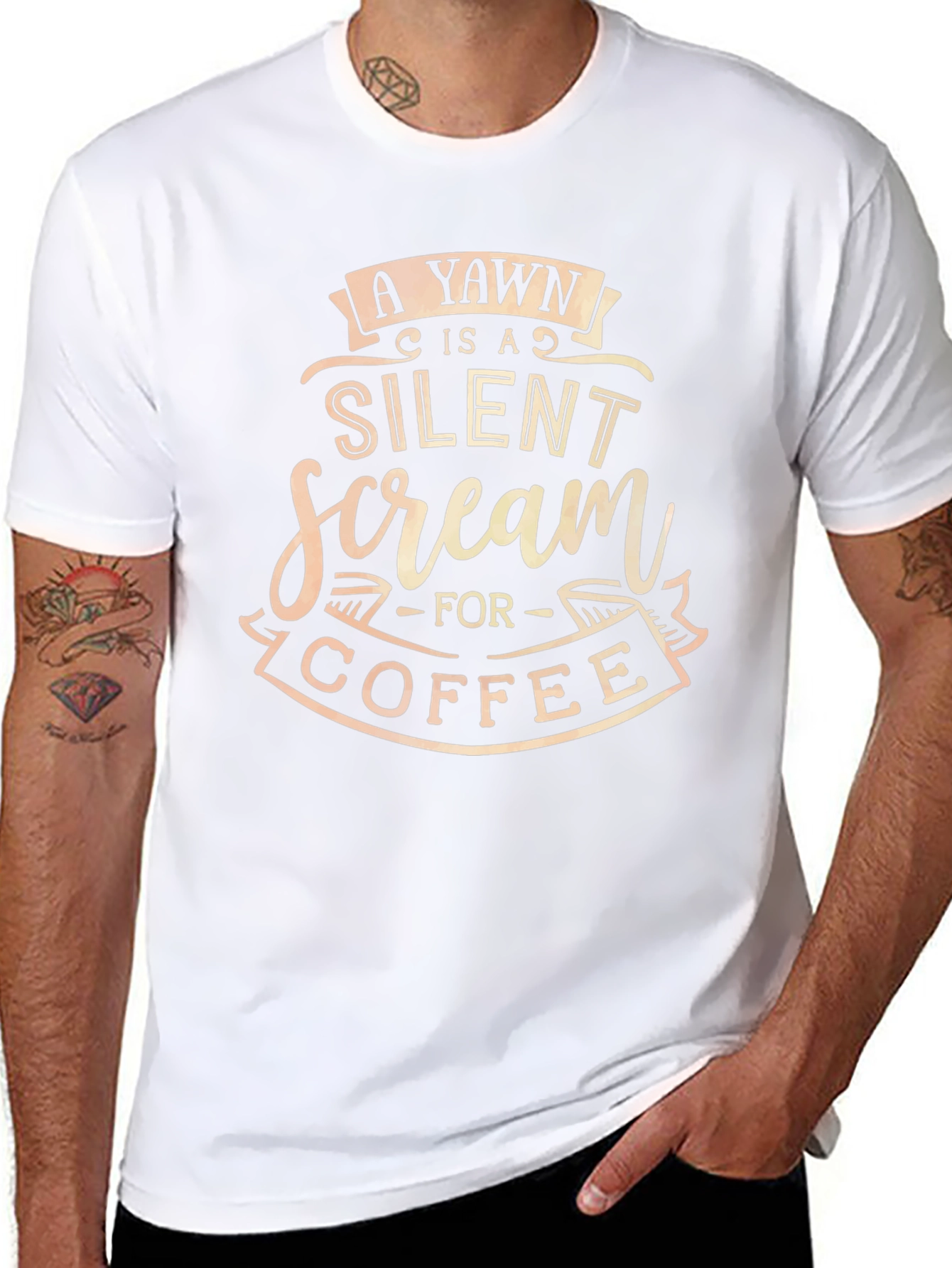 Yawn Coffee T-Shirt - Funny Quote Tee