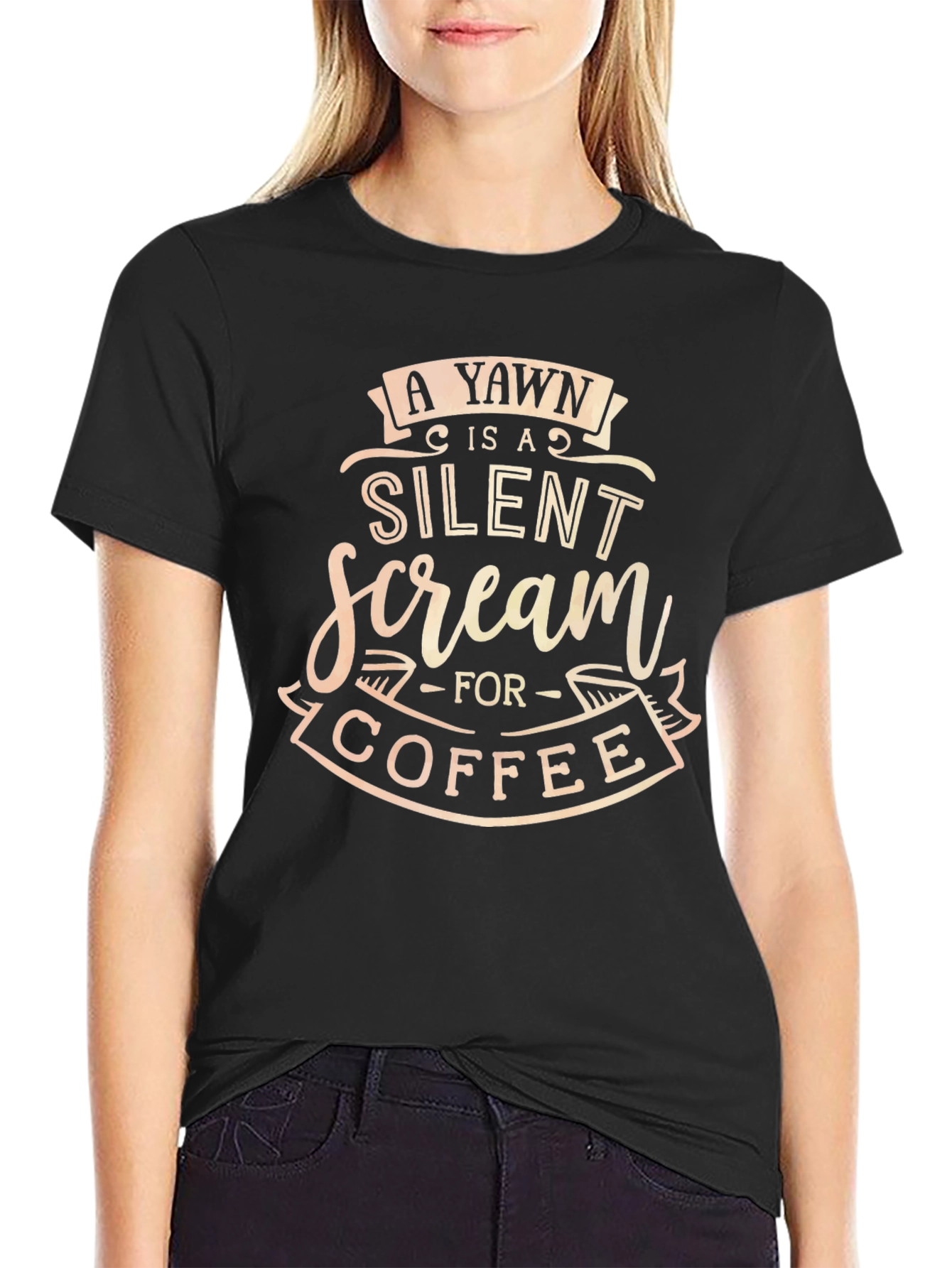 Yawn Coffee T-Shirt - Funny Quote Tee