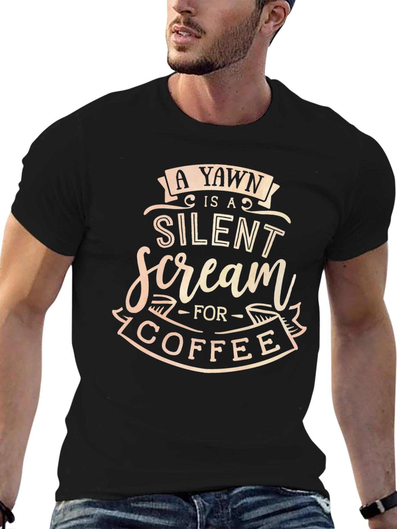 Yawn Coffee T-Shirt - Funny Quote Tee