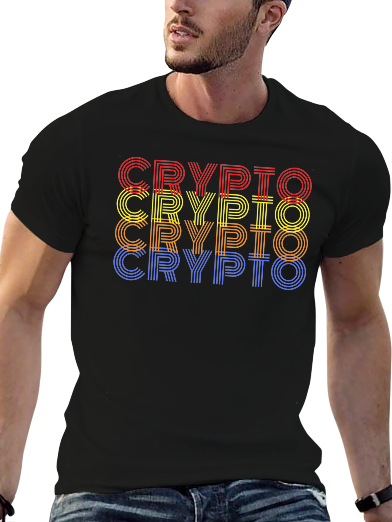 Retro Crypto Stacked Graphic Tee