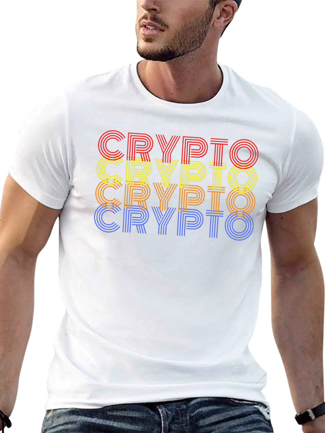 Retro Crypto Stacked Graphic Tee