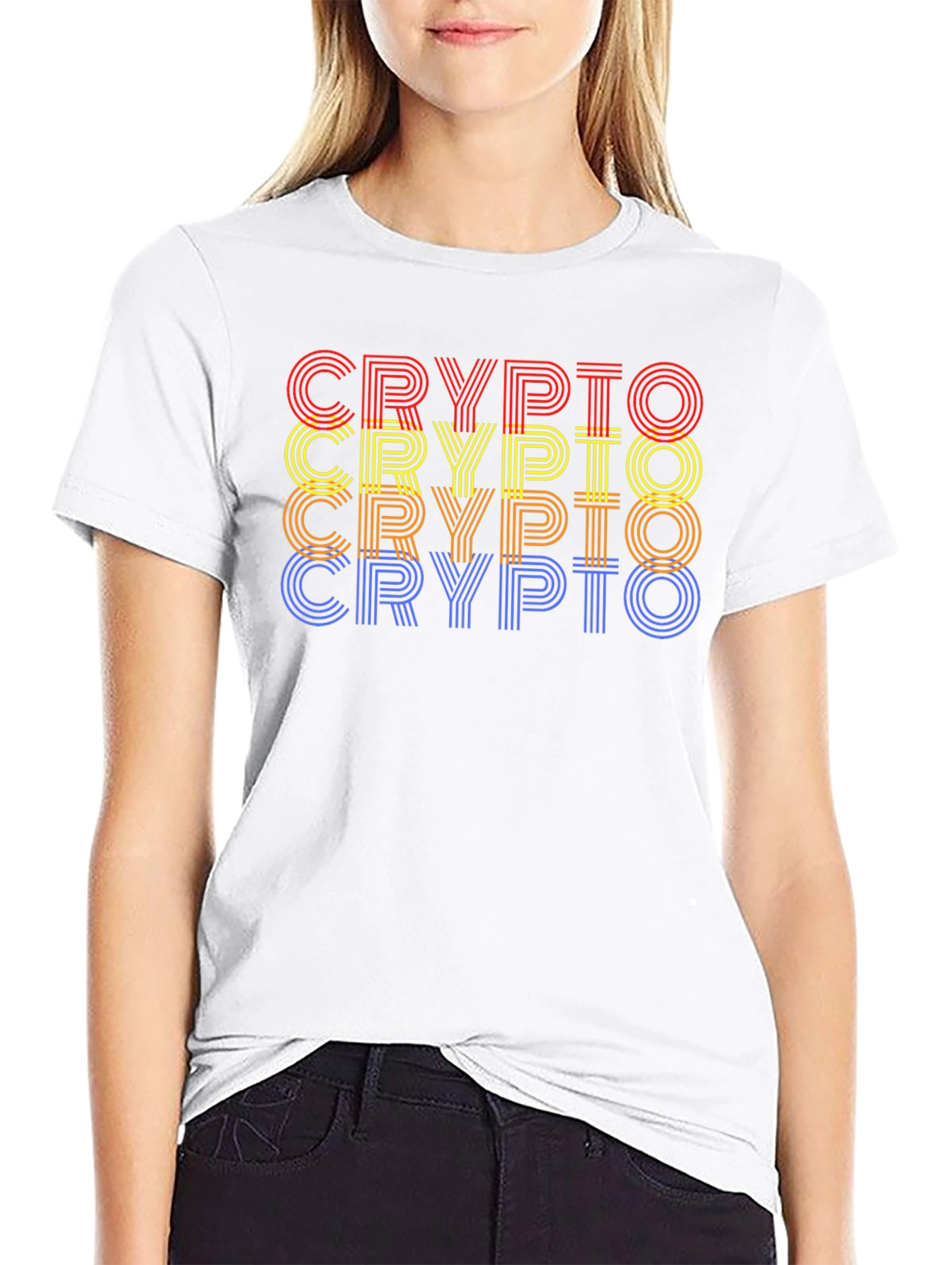 Retro Crypto Stacked Graphic Tee