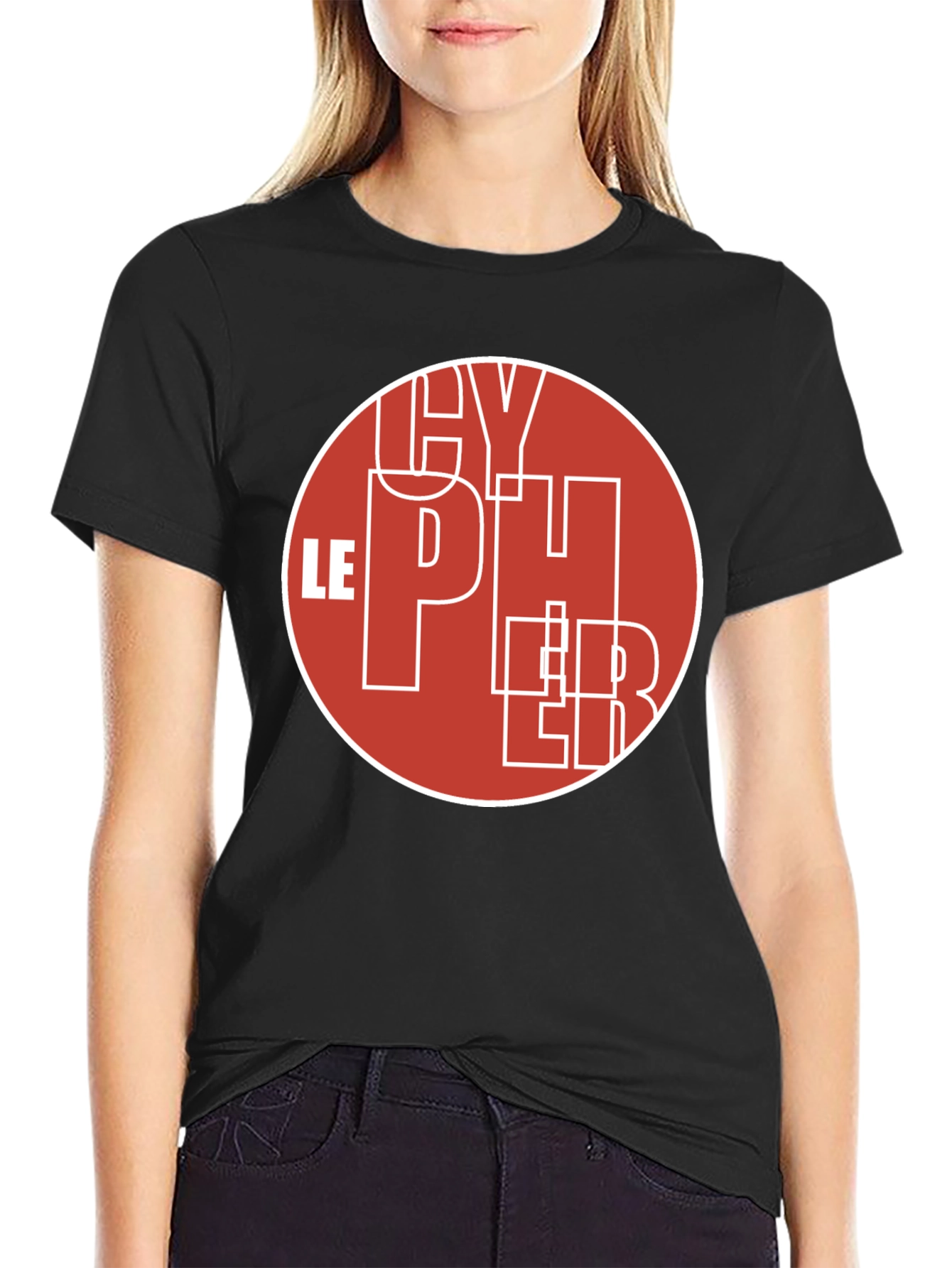 Cypher Graphic Tee - Modern Red and White Design
