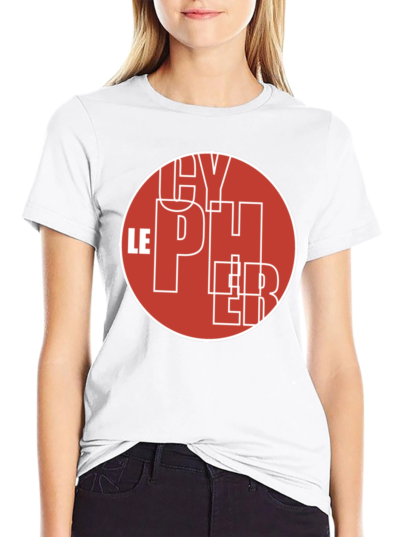 Cypher Graphic Tee - Modern Red and White Design