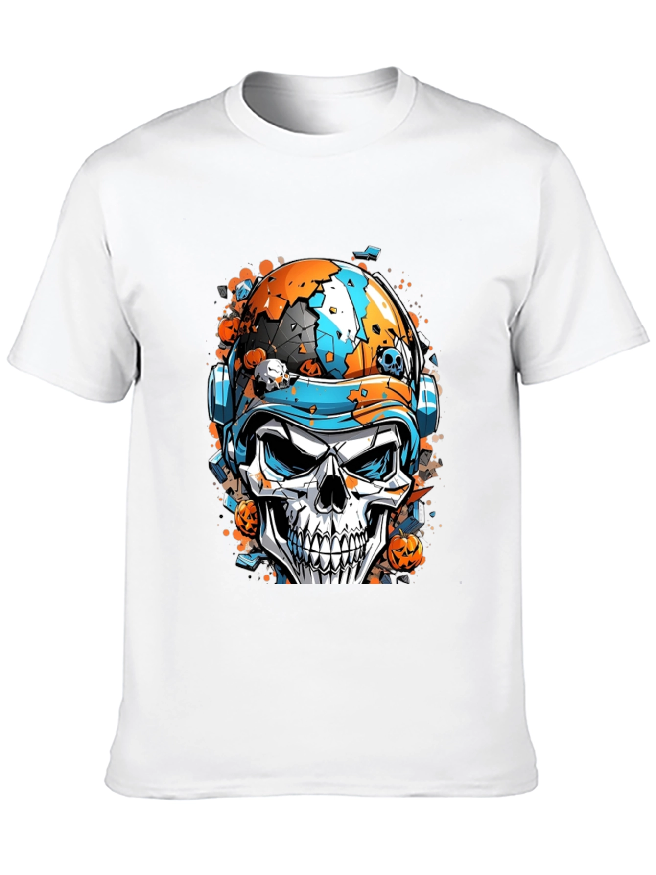 Skull Helmet Graphic Tee - Halloween Edition